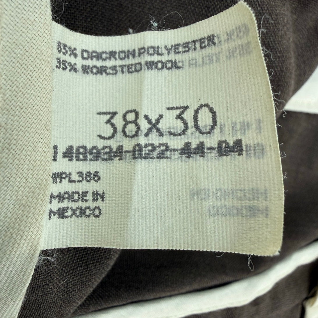 Vintage 1990s Haggar Men's Brown Wool Blend Dress Pants 38x28