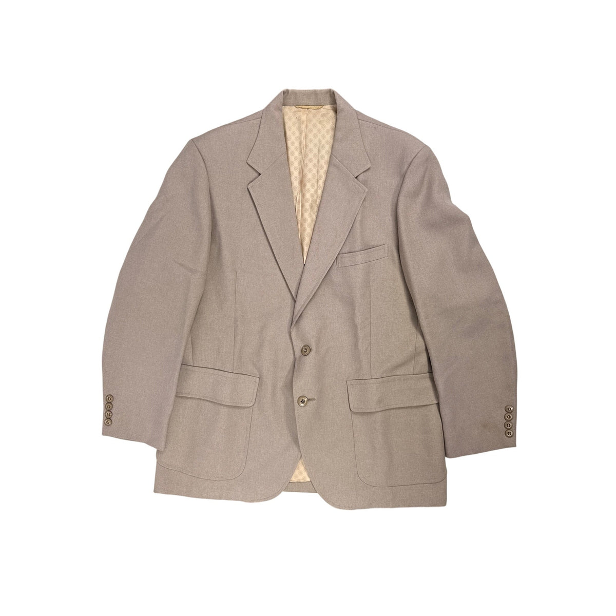 Vintage 80s Quaa JCPenney Rose Taupe Polyester Suit Mens Large