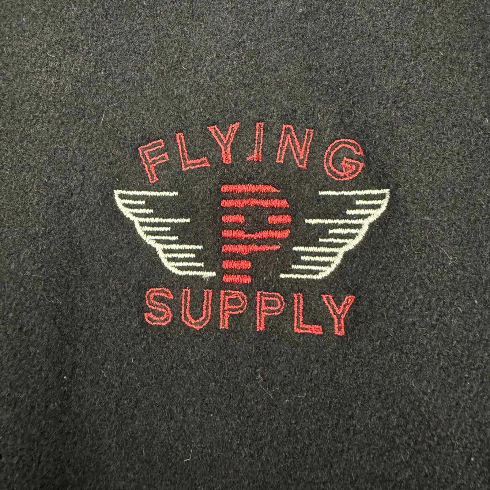 Vintage 80s Flying Leather Wool Bomber Jacket Men's XXL USA Flying P Supply