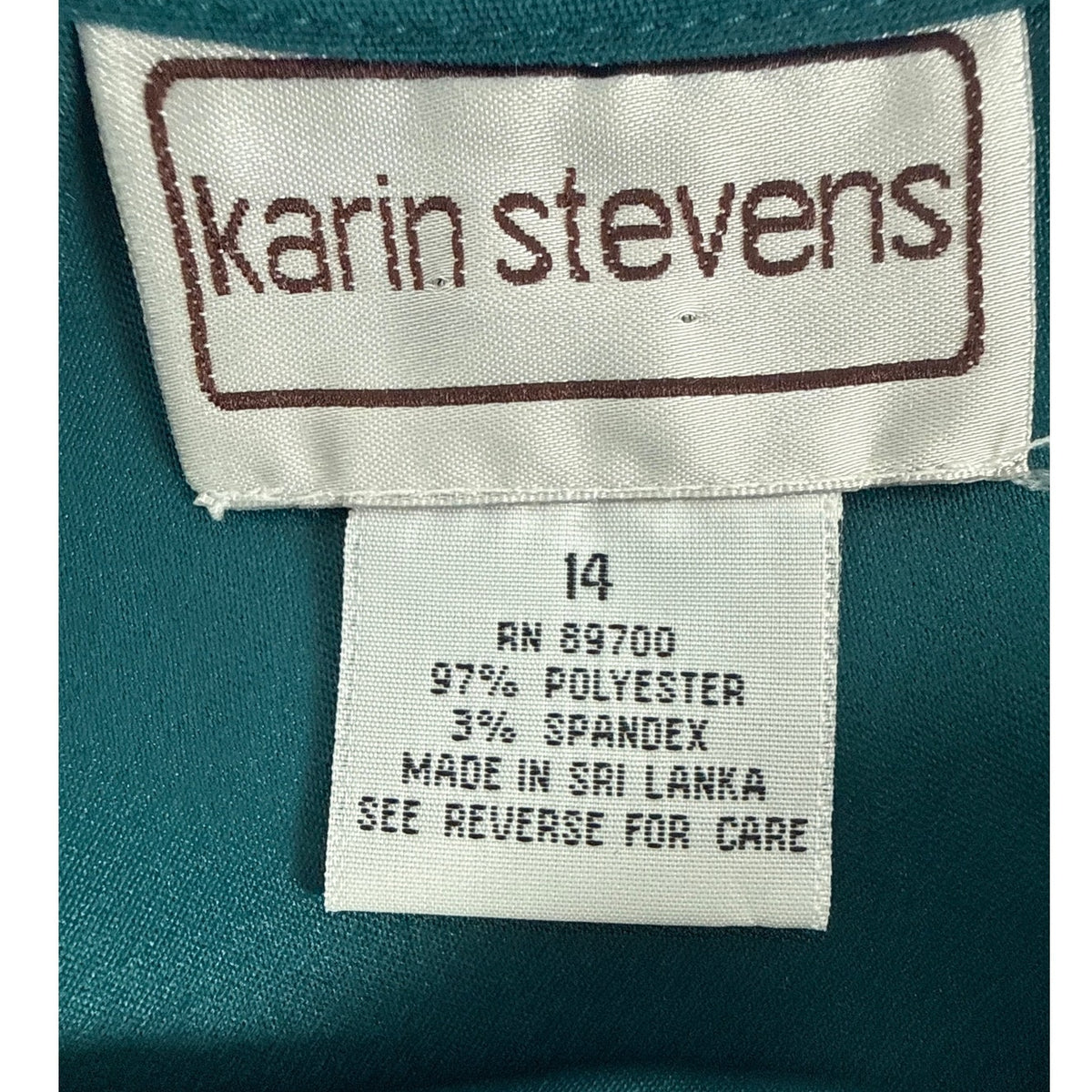 Vintage 90s Karin Stevens Teal Faux Suede Dress Jacket Set Size 14 Women's Large
