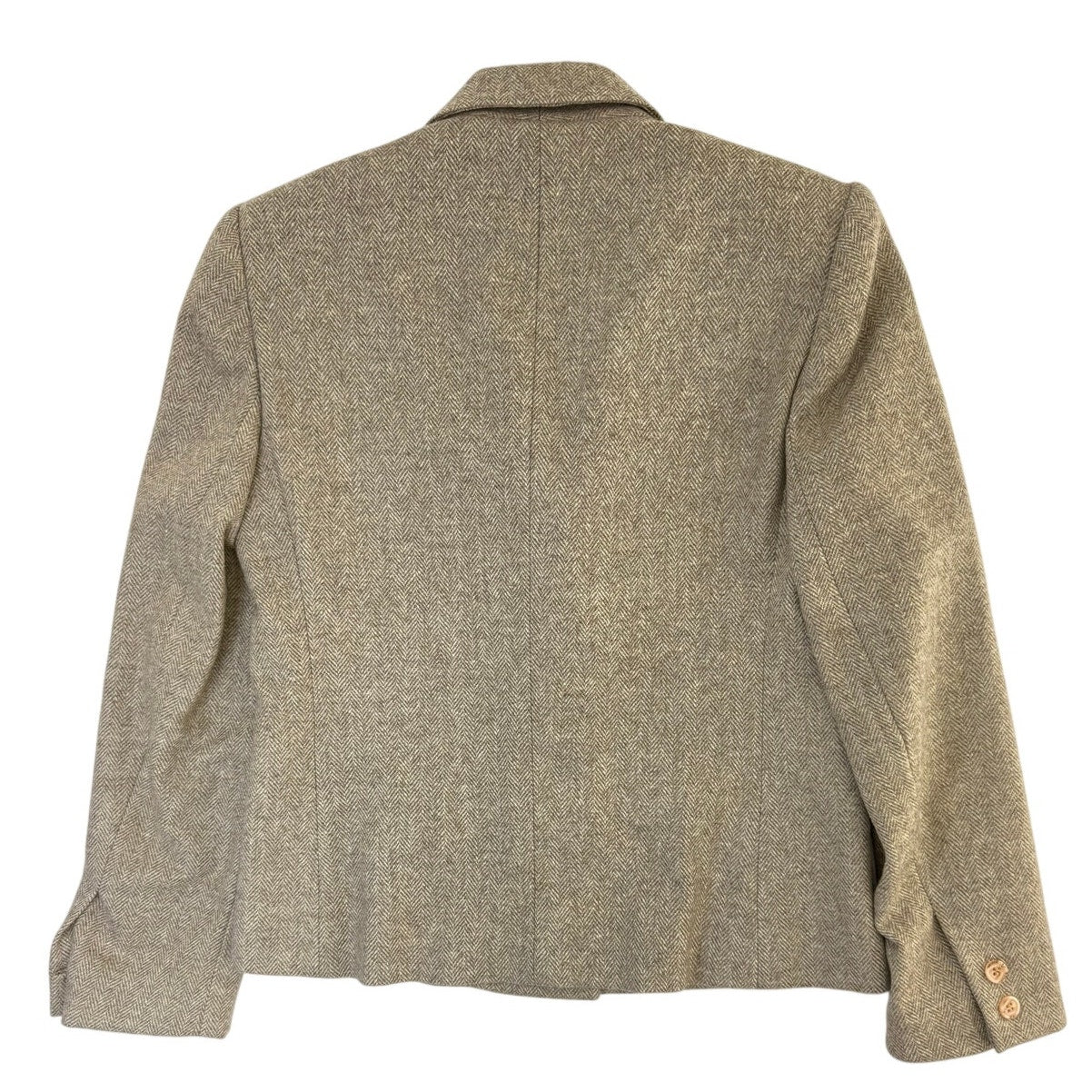 Vintage 80s Savile Wool Tweed Skirt Suit USA Women's Size 4 Beige Herringbone
