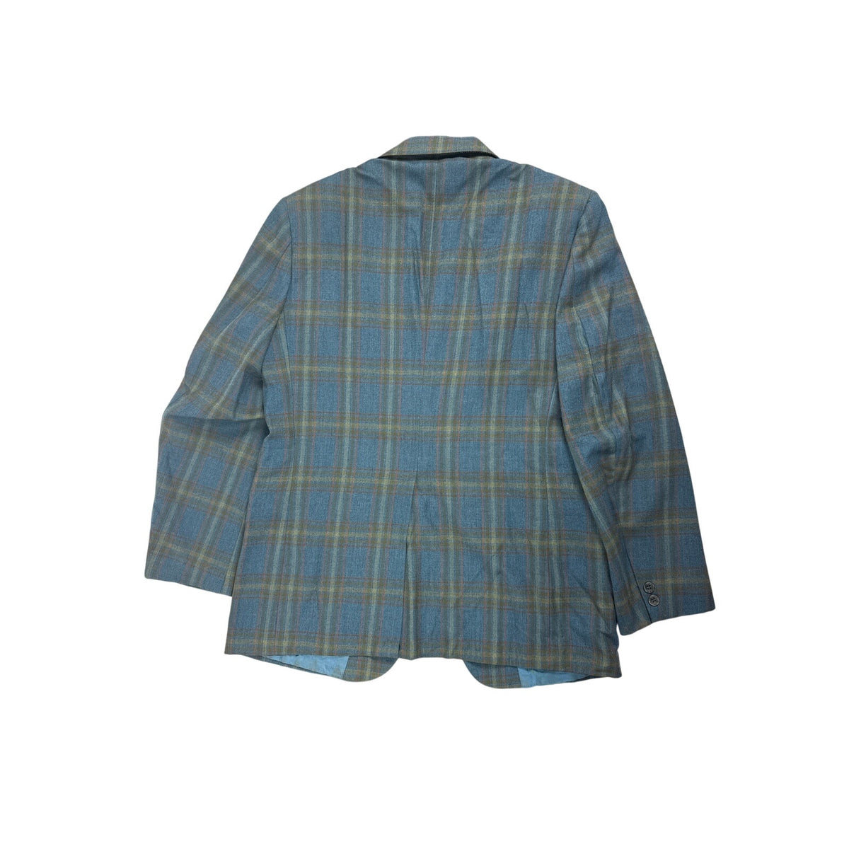 Vintage 70s Curlee Blue Plaid Wool Sport Coat Men’s 42