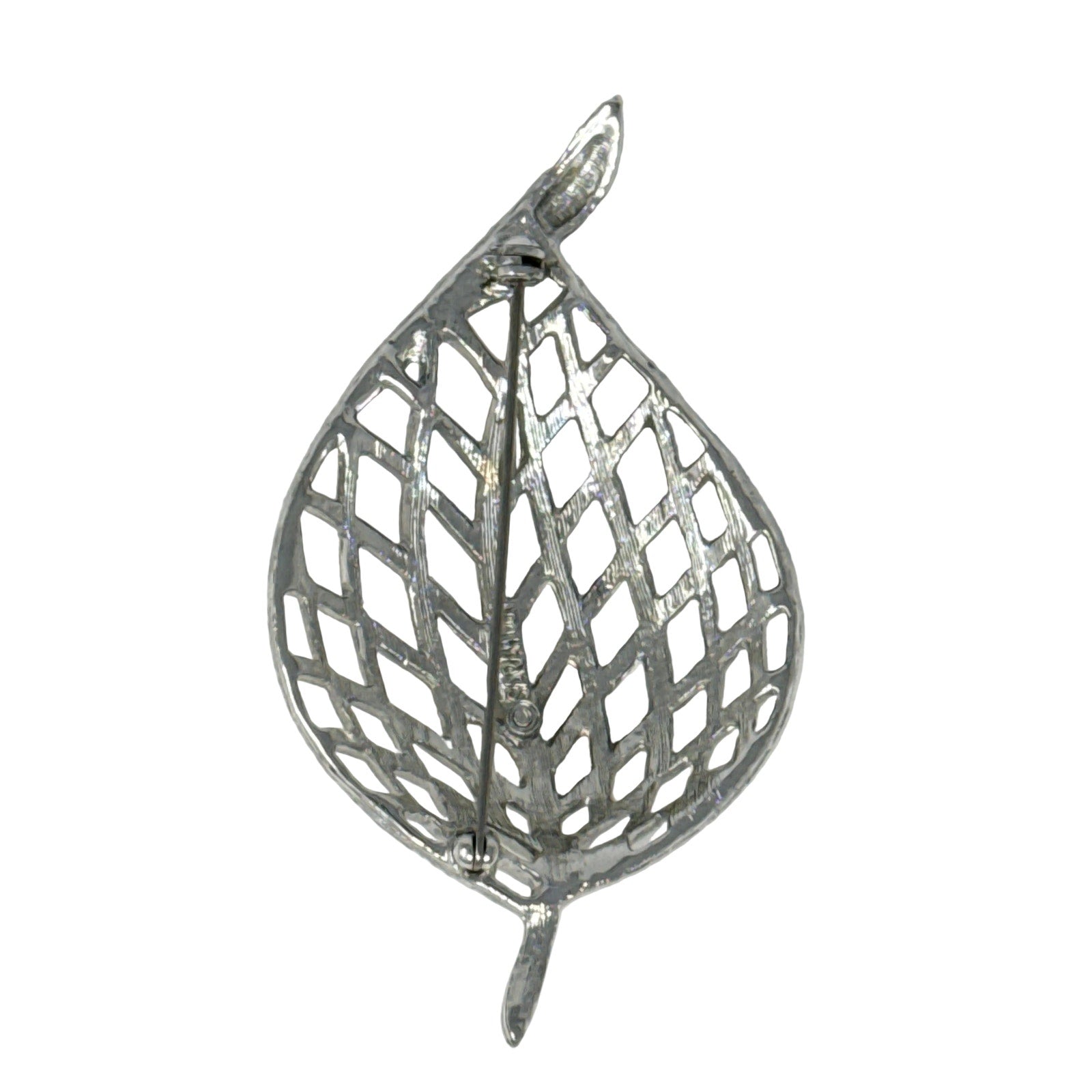 Vintage 70s Sarah Coventry Silver Leaf Brooch Pin