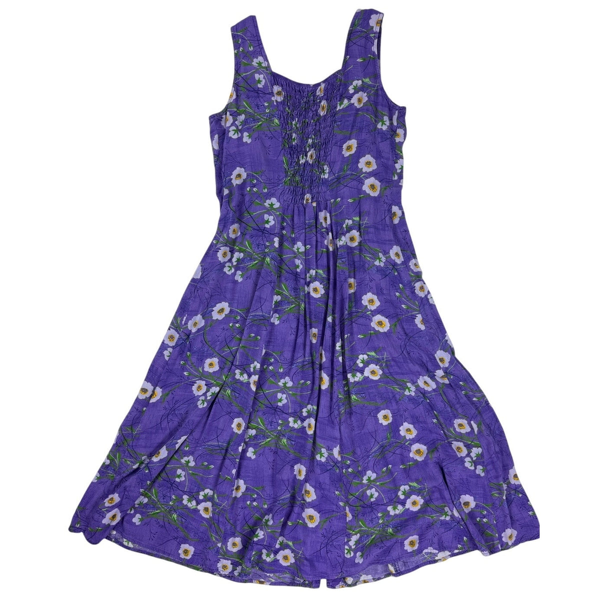Vintage 90s BFA Classics Purple Rayon Button Front Midi Dress Womens Small