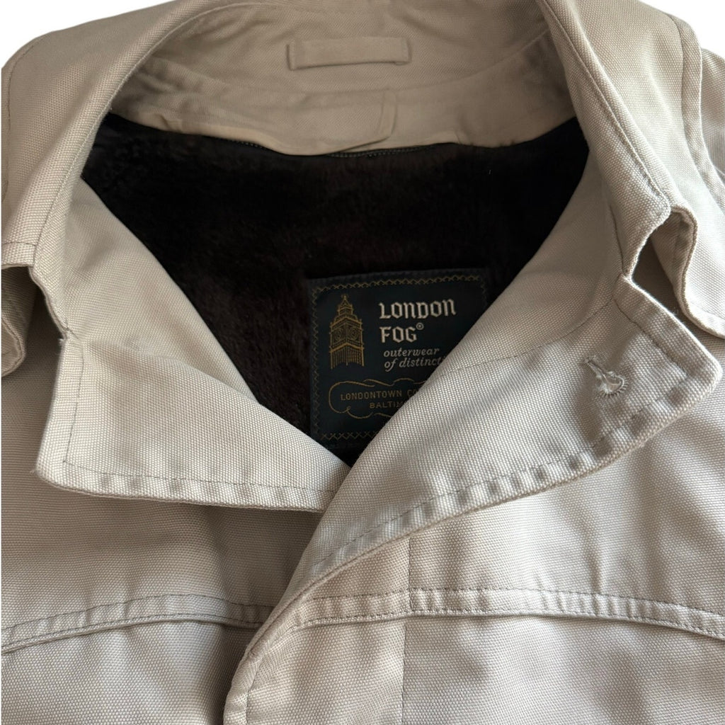 Vintage 70s London Fog Polar Plus Men’s 42L Beige Trench Coat Removable Liner