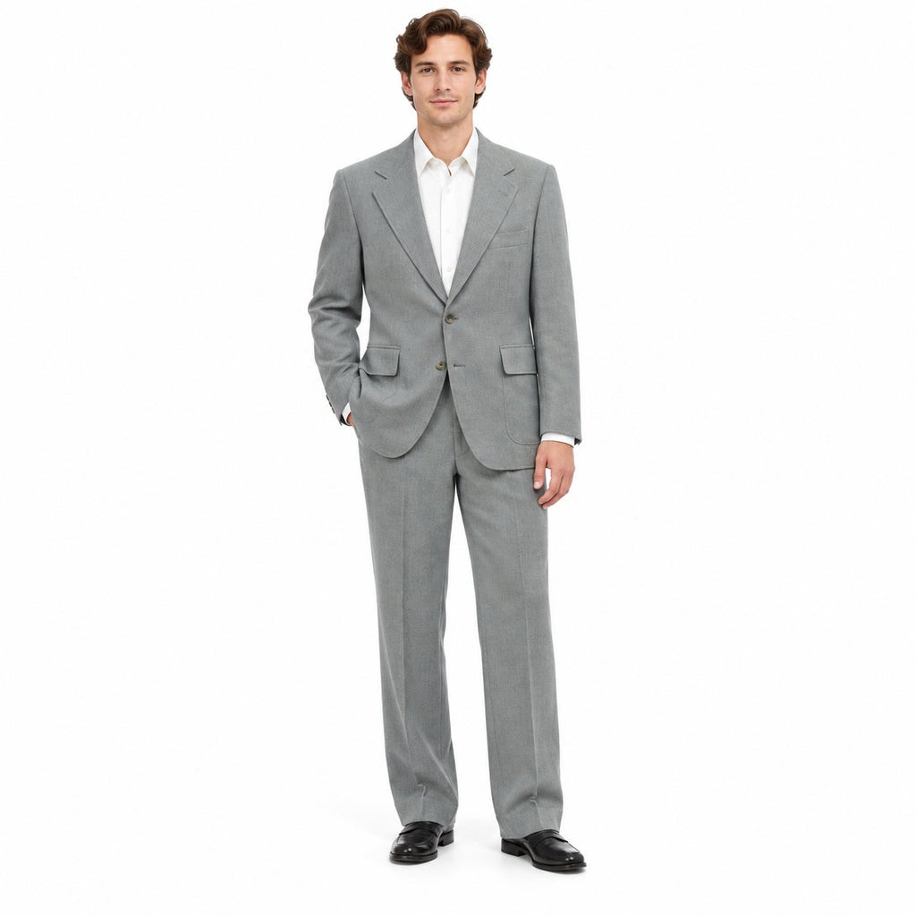 Vintage 80s Quaa JCPenney Gray 70s Style Disco Suit Men’s 42R 36W