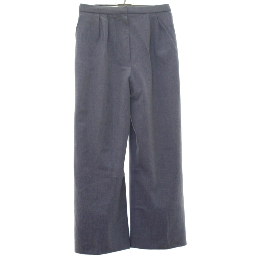 Vintage 70s Women's Medium Pants Gray Wool Wide Leg Slacks High Waist Lined