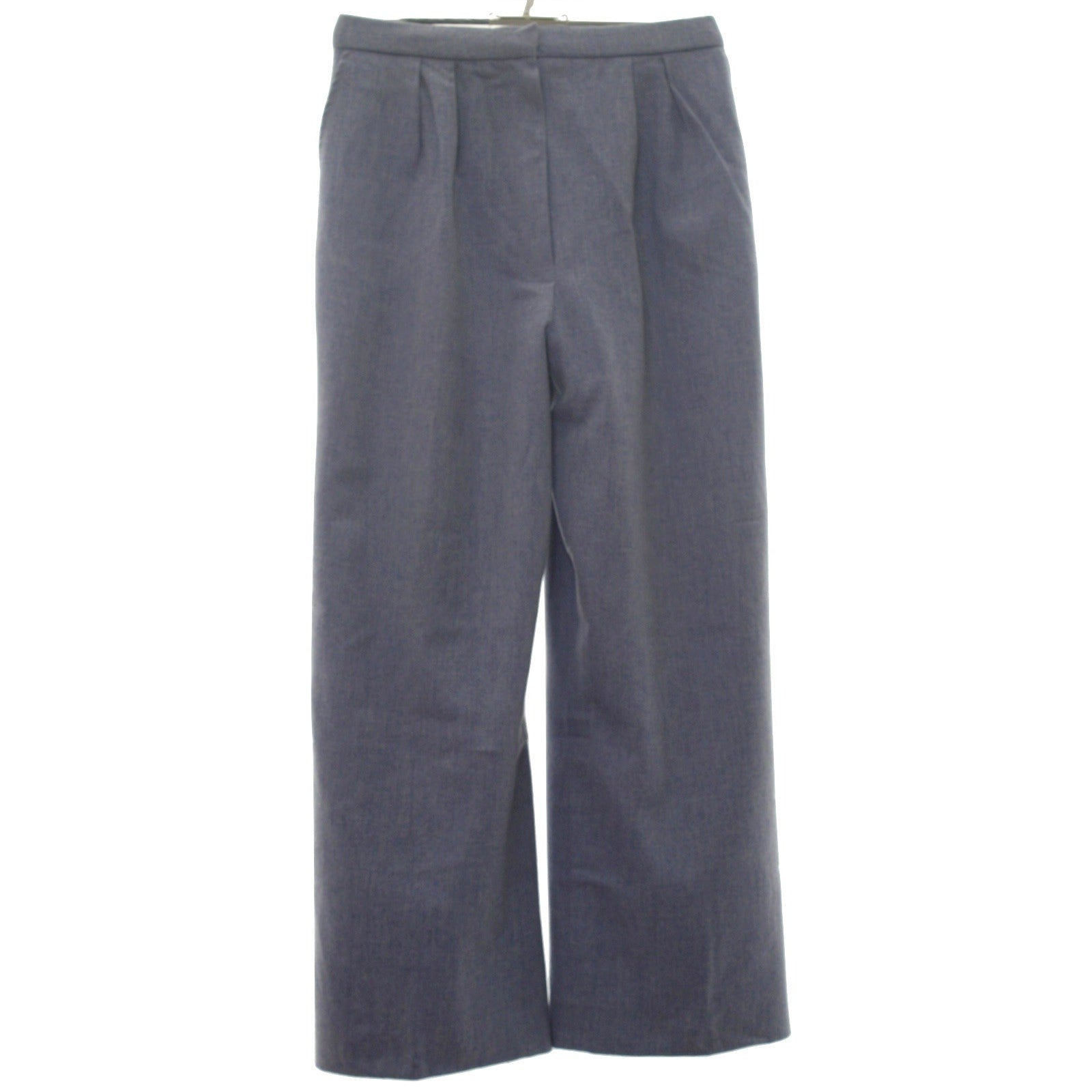 Vintage 70s Women's Medium Pants Gray Wool Wide Leg Slacks High Waist Lined
