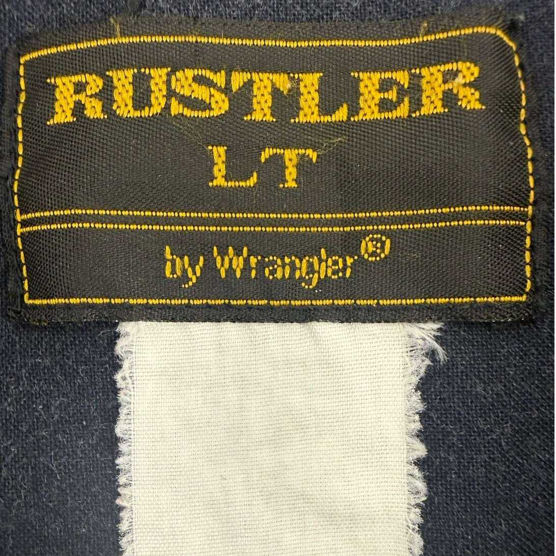 Vintage 90s Wrangler Rustler Western Aztec Snap Shirt Mens LT Cotton Blend