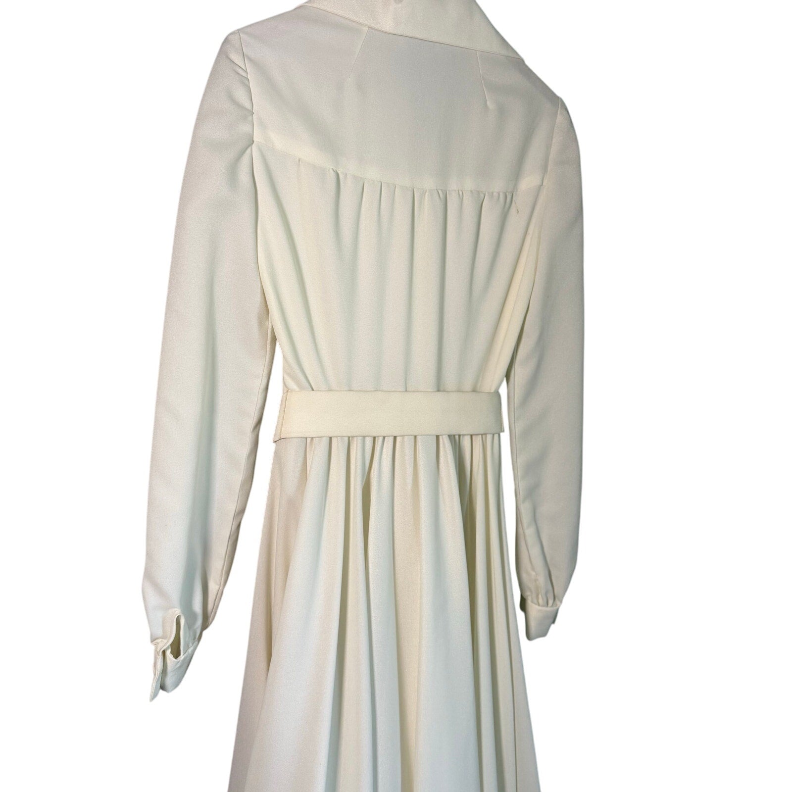 Vintage 70s Women's XS Maxi Dress Rosette Vogue Americana Cream Belted