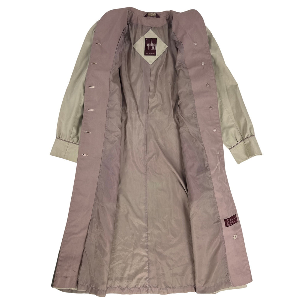 Vintage 80s J. Gallery Khaki Belted Trench Coat Women’s 10/11