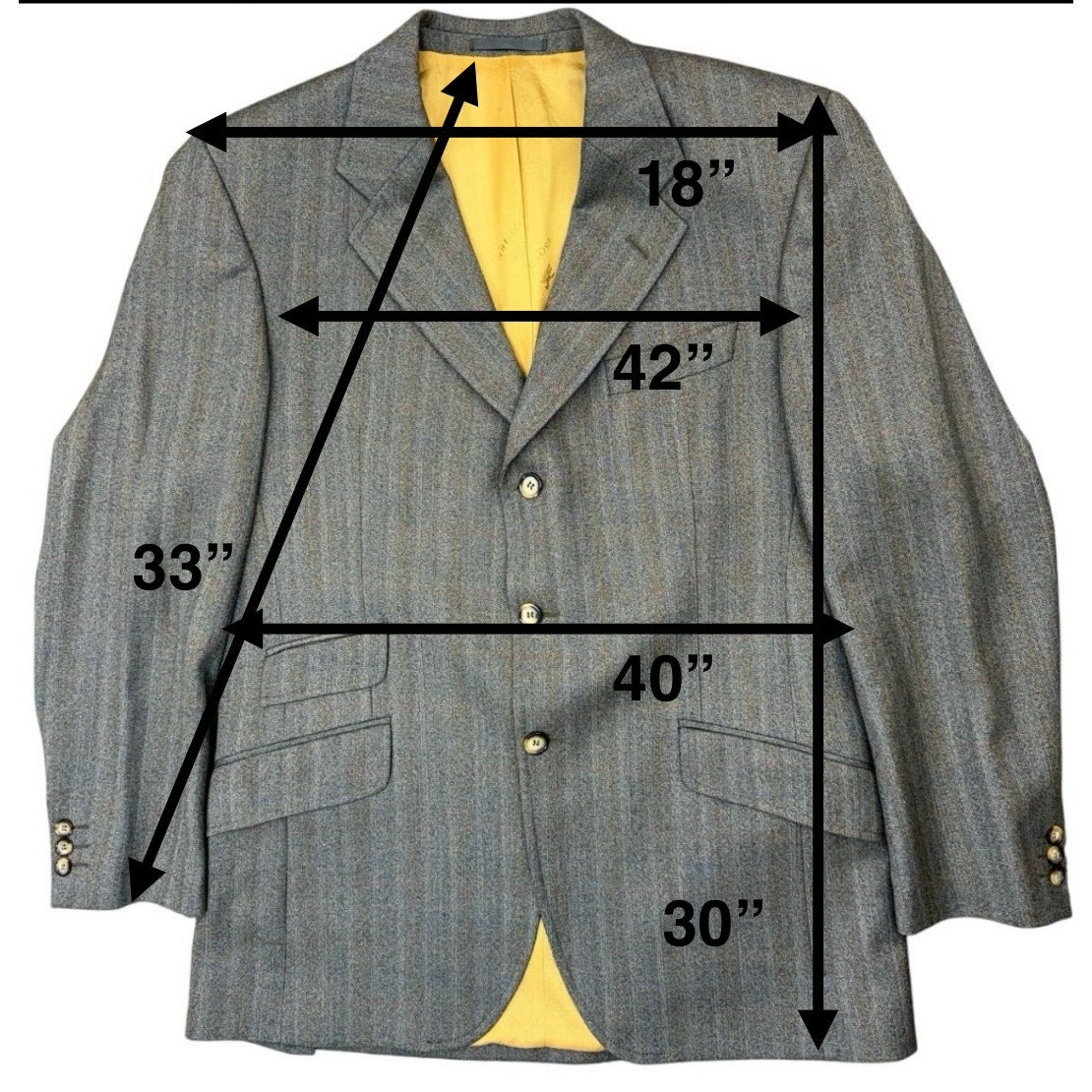 Vintage 90s Gurteen Esquire Wool Suit Jacket Mens 40R Gray Plaid Blazer