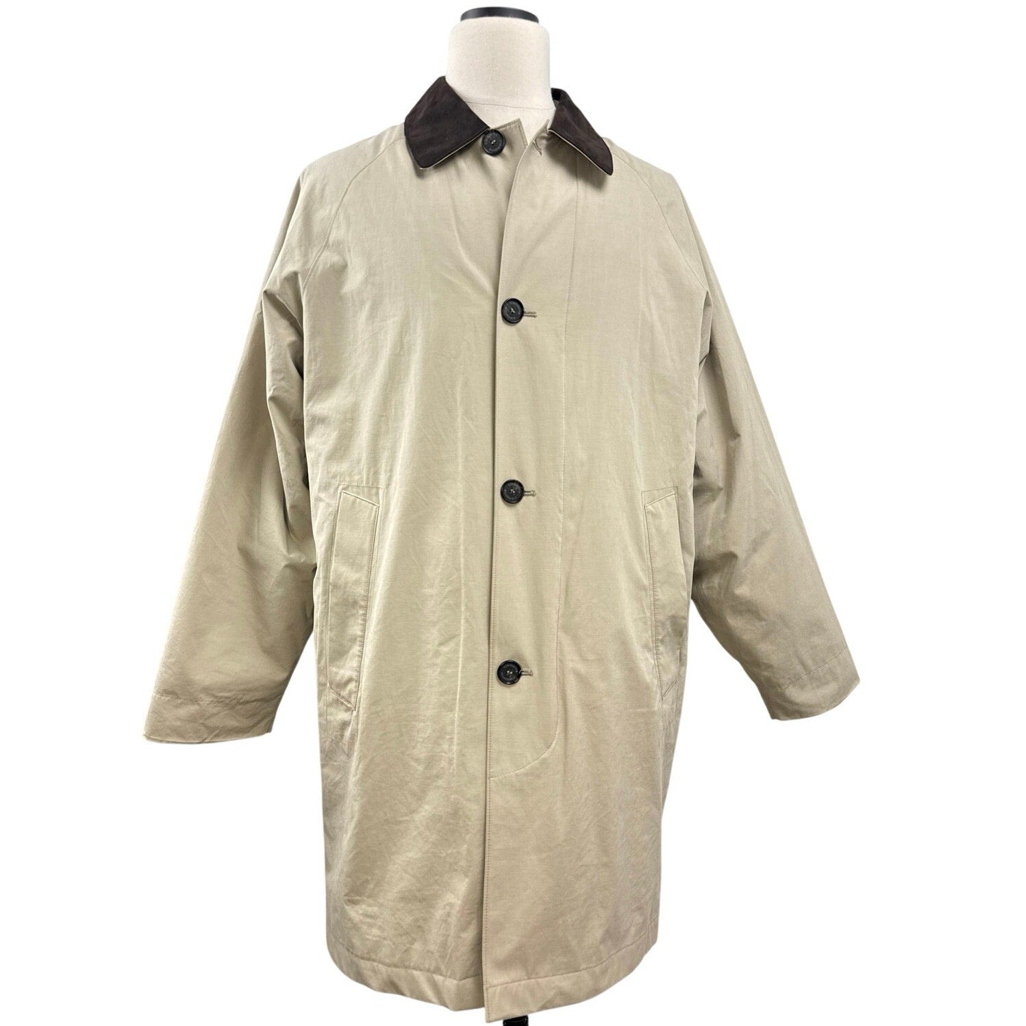 Vintage 90s Liz Claiborne Men’s Large Beige Car Coat Removable Liner 48” Chest