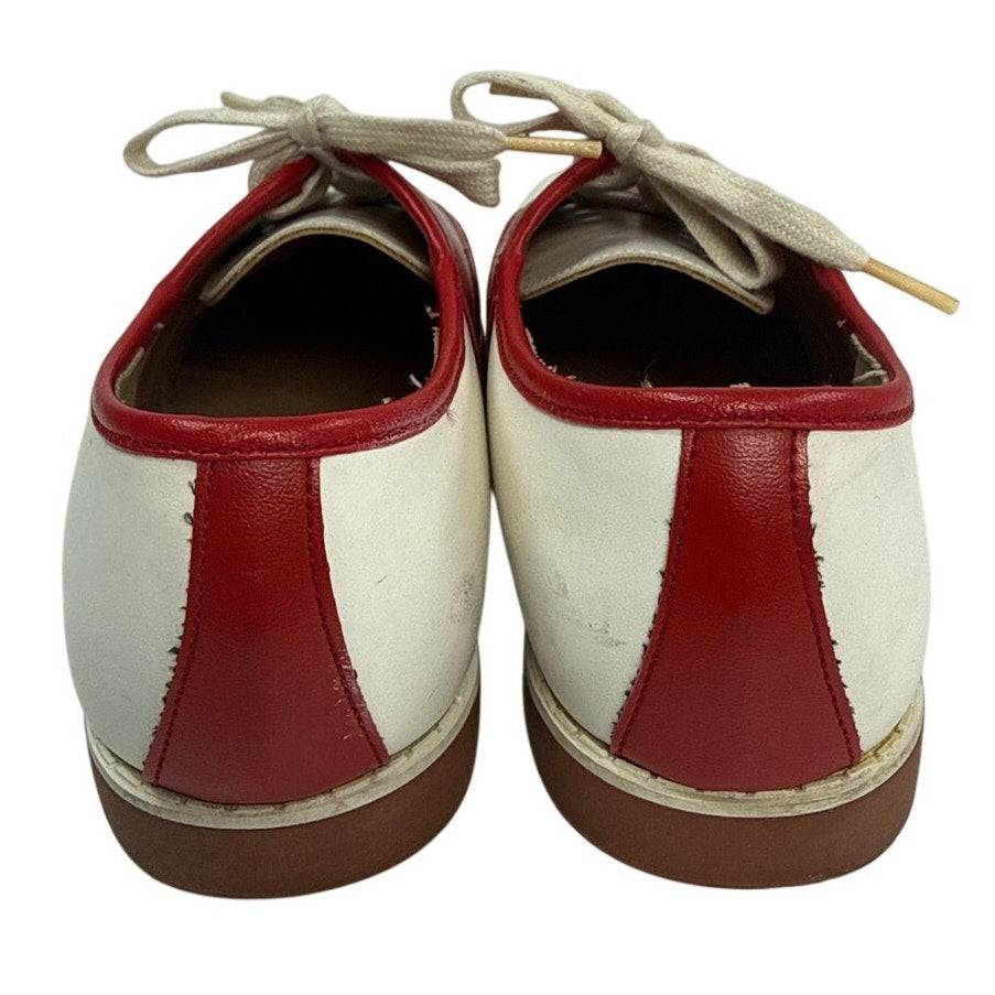 Vintage 70s Sears The Shoe Place Red White Saddle Oxford Shoes Women’s 5.5