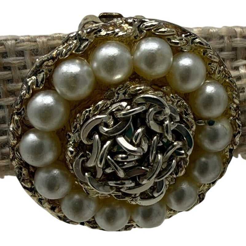 Vintage 60s Faux Pearl Love Knot Gold Tone Clip On Earrings
