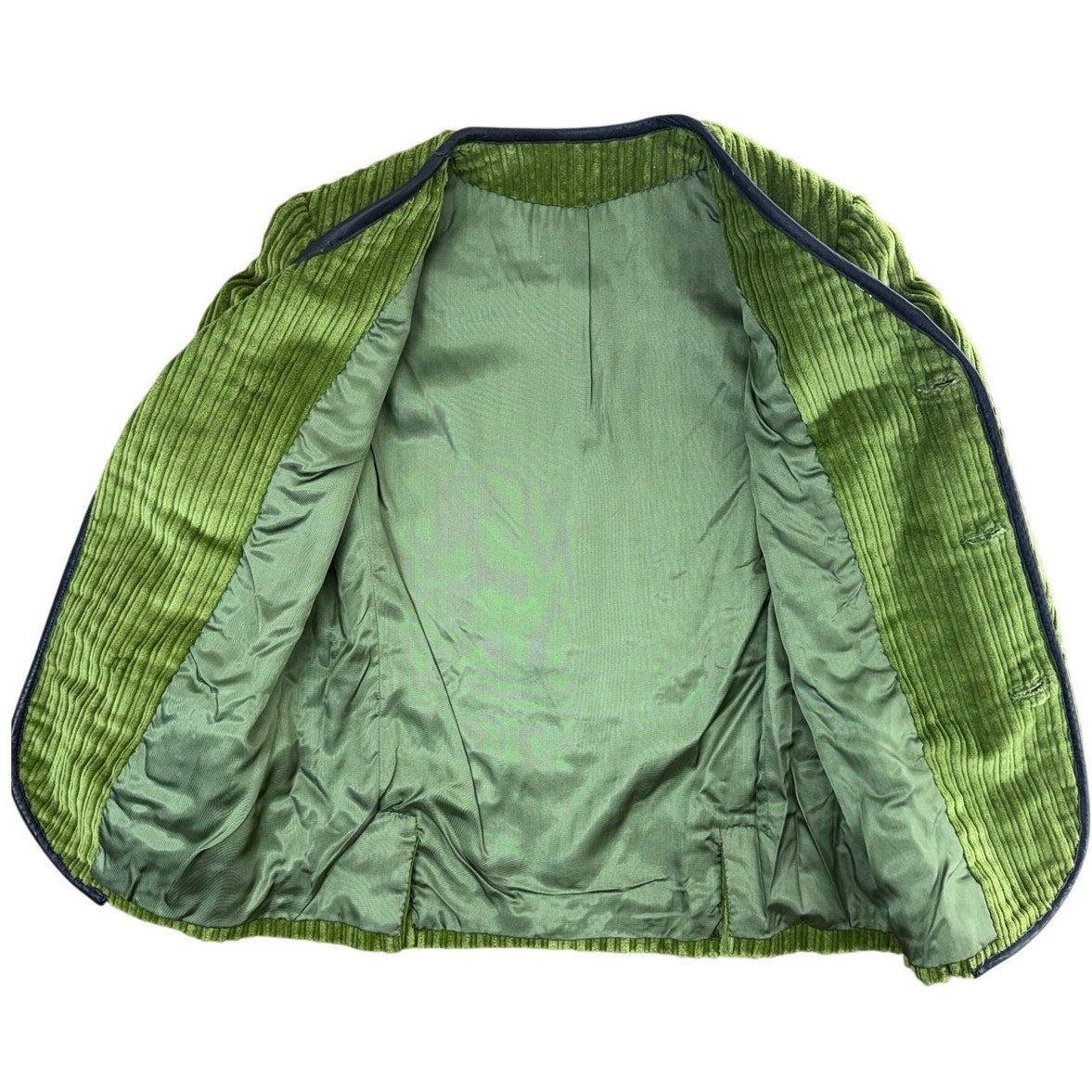 Vintage 90s Ellen Bauer Green Corduroy Double Breasted Mod Jacket