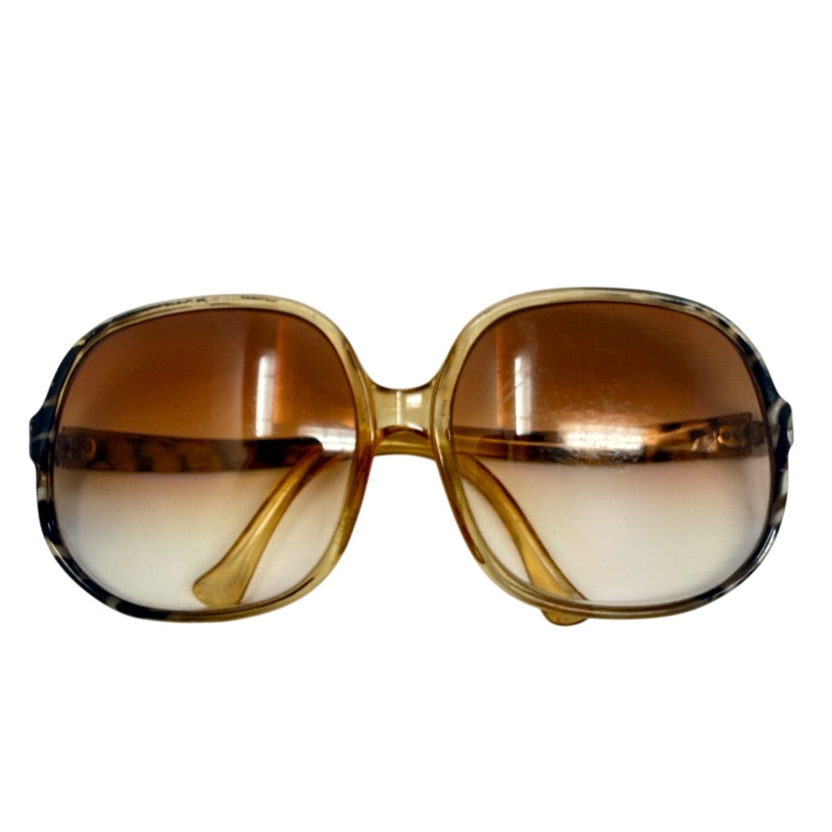 Vintage 90s Women's Frames IL Italy 17957 Oversized Brown Gradient Sunglasses