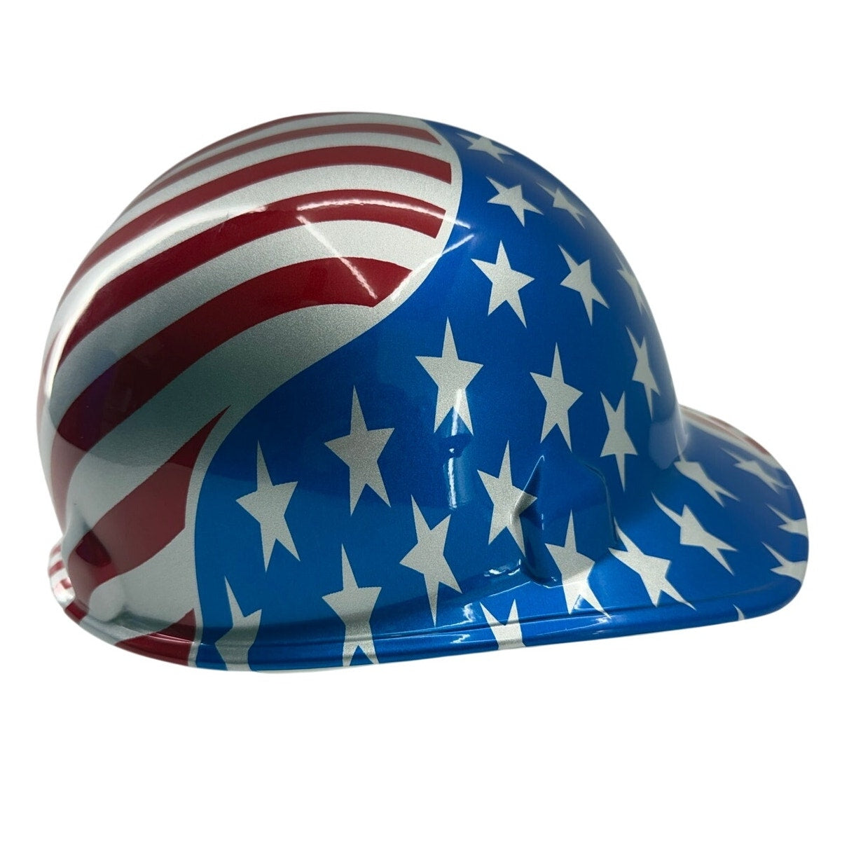 Vintage Jackson USA Flag Hard Hat Head-Hugger Adjustable Patriotic Safety Helmet
