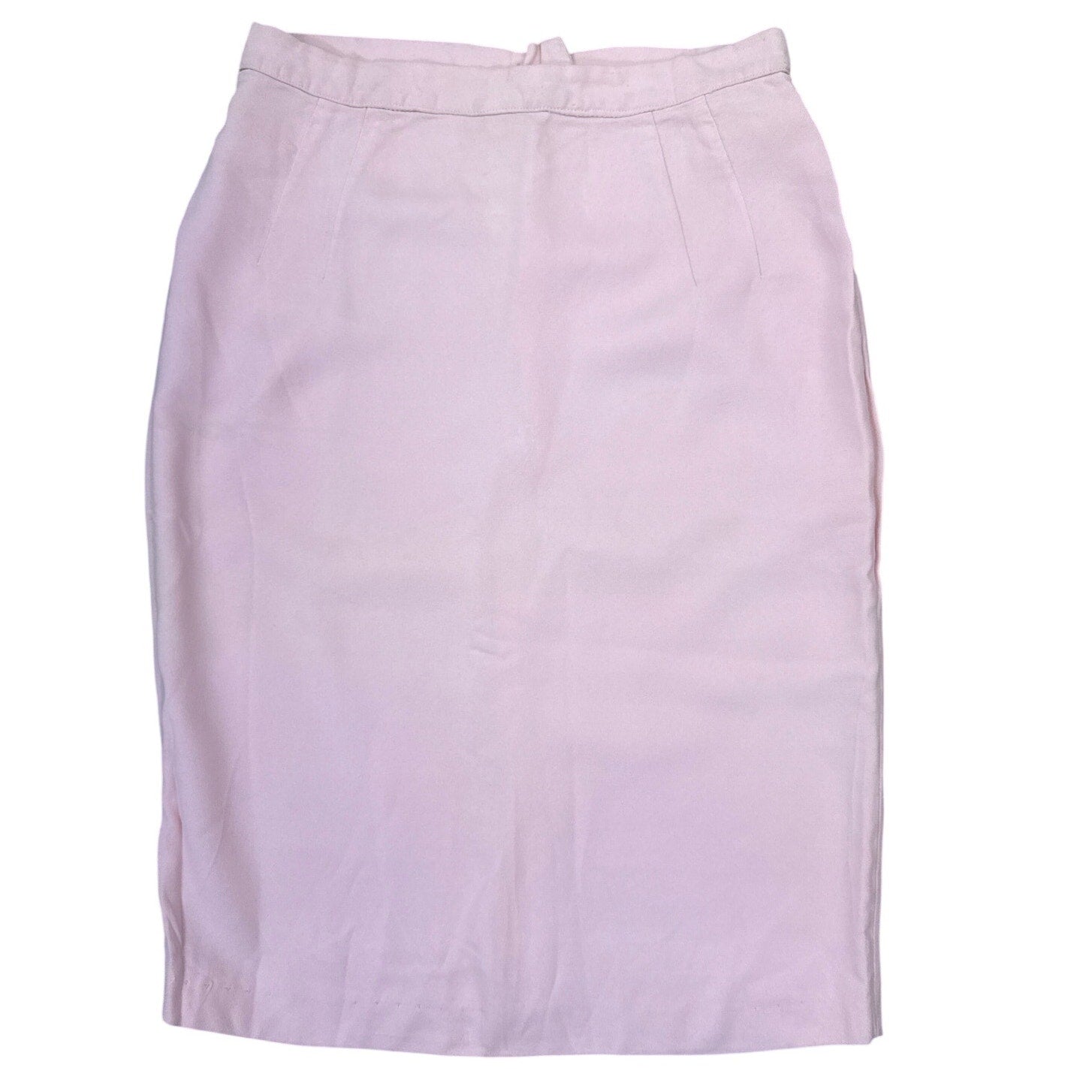 Vintage 70s Women's XS Baby Pink Polyester Crepe Pencil Skirt Union Label