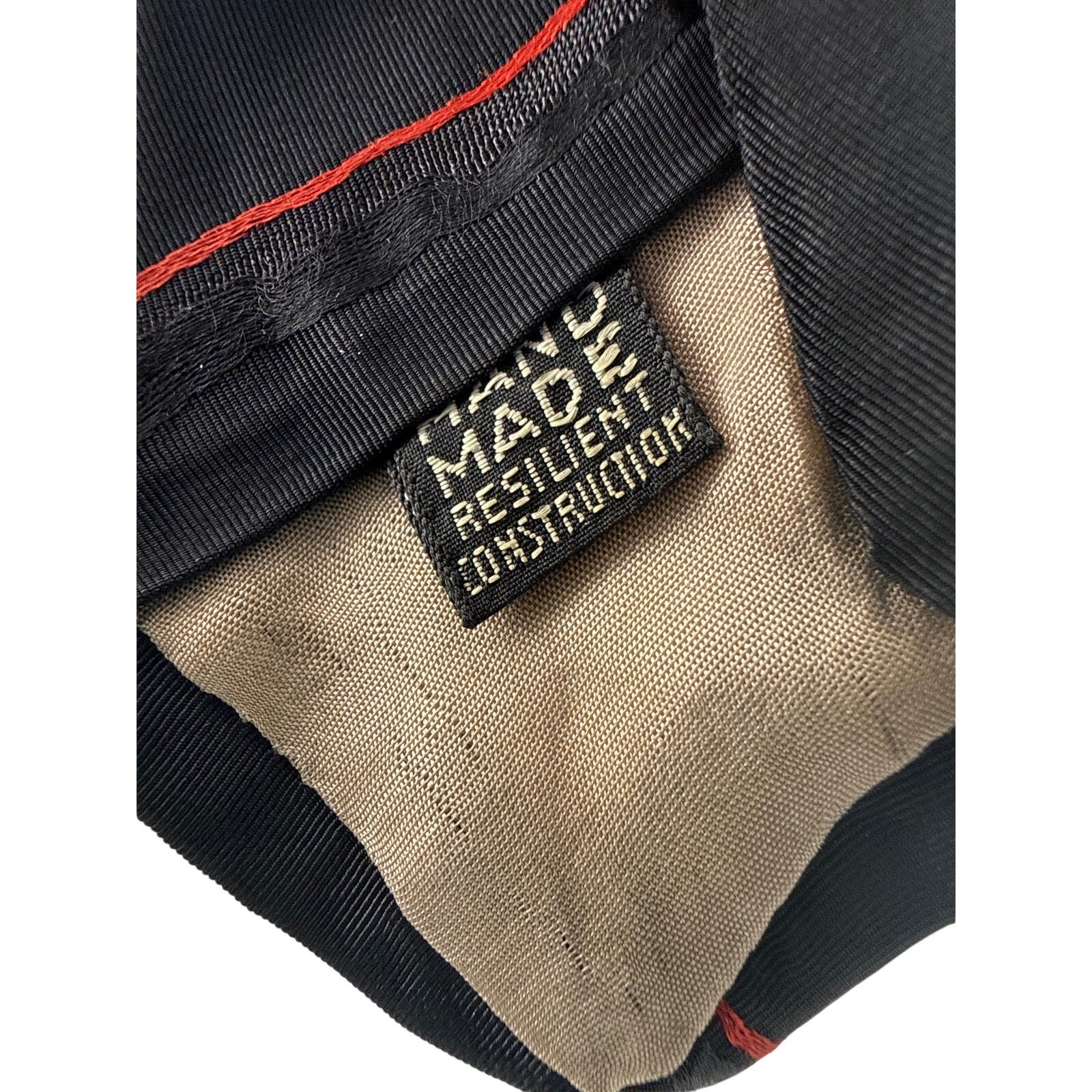 Vintage Handmade Black Red Striped Necktie 48"