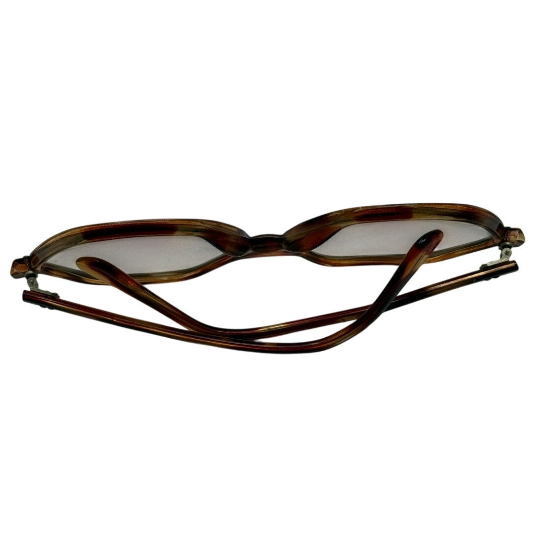 Vintage 70s Women's Frame France Octagon Eyeglass Frames Brown Tortoise France