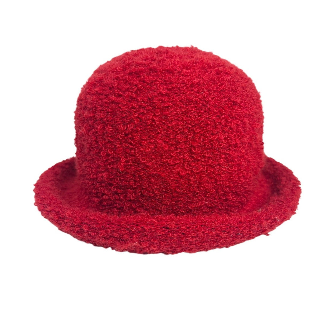 Vintage 90s Liz Claiborne Red Rolled Brim Cloche Hat