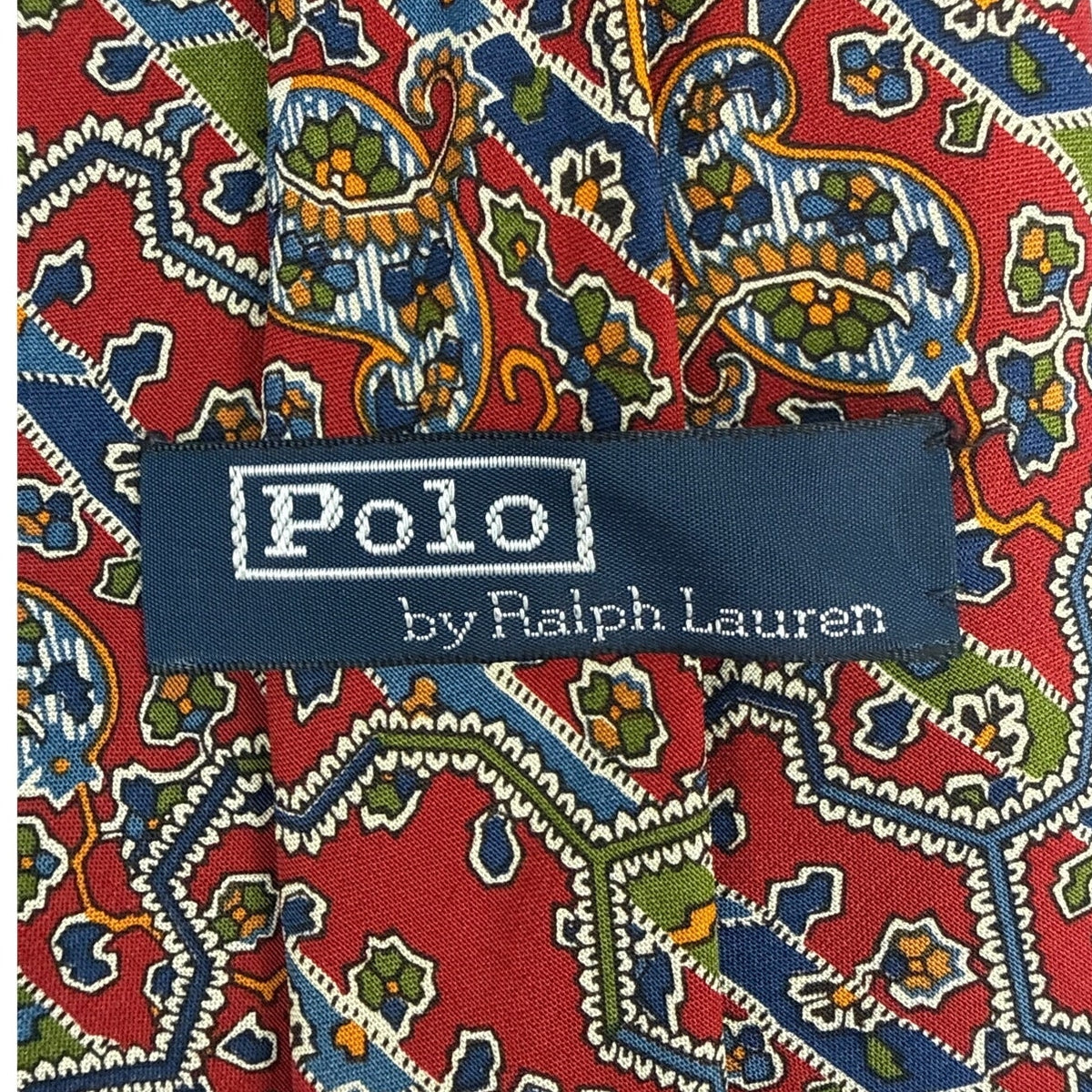 Vintage 80s Polo Ralph Lauren Red Paisley Silk Necktie Made USA 57"
