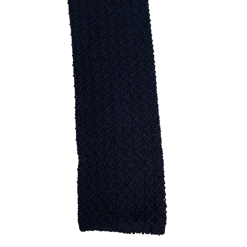 Vintage 70s Kipper for Hastings Navy Wool Knit Necktie 3.5” Wide