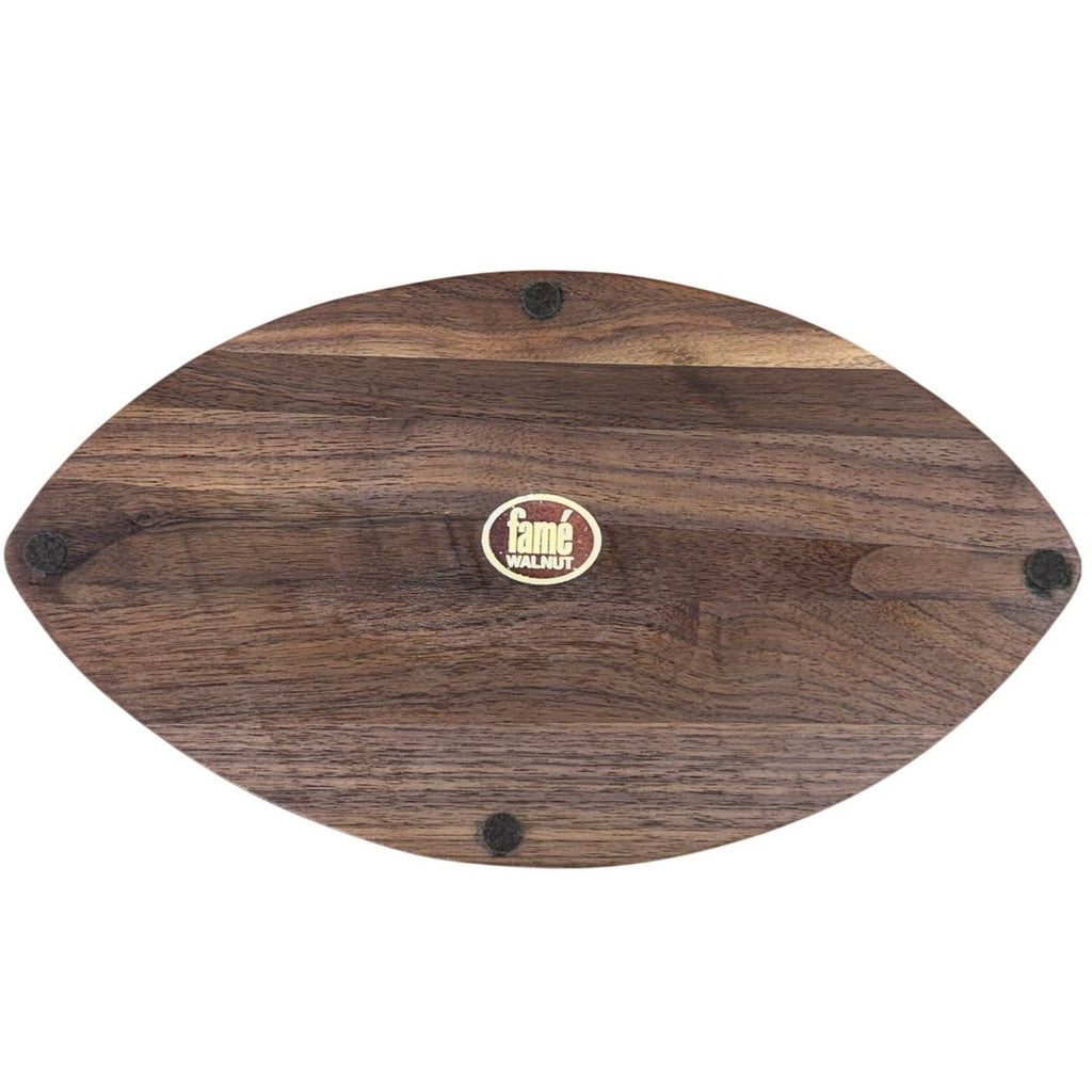 Vintage 60s Fame Walnut Football Desk Pen Holder Wood 11.5"