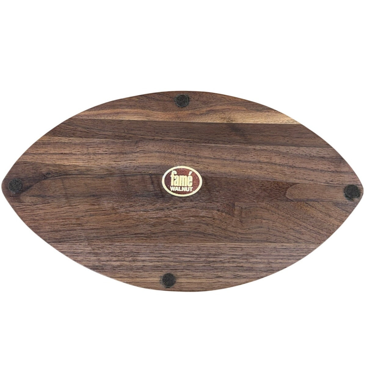 Vintage 60s Fame Walnut Football Desk Pen Holder Wood 11.5"