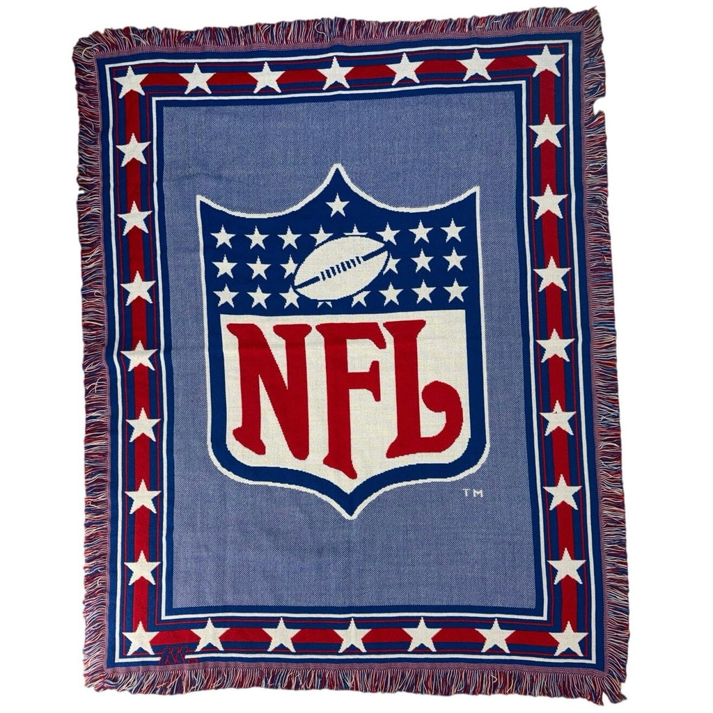 Vintage 90s NFL Shield Throw Blanket The Northwest Co USA Acrylic 59x46