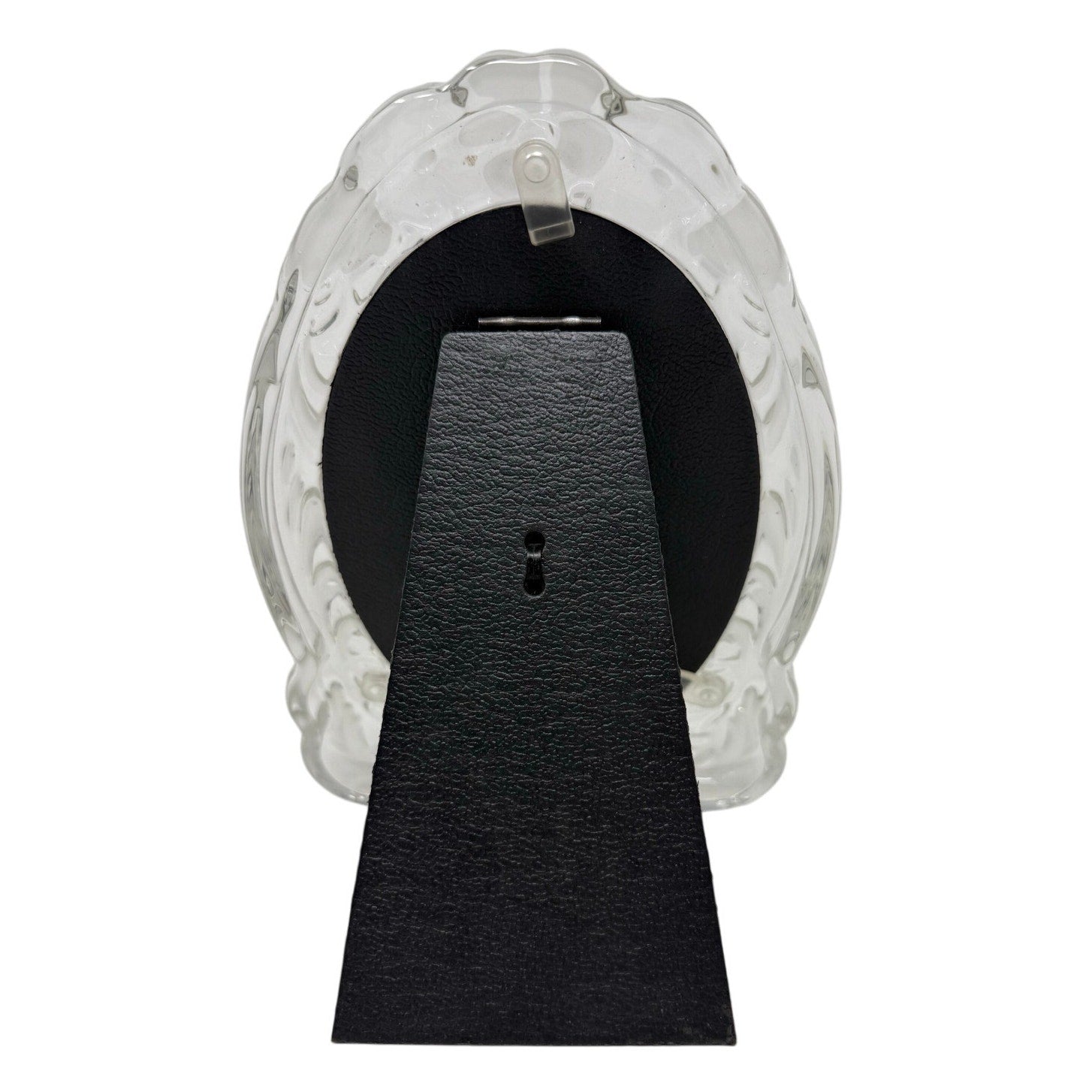 Vintage 90s Mikasa Glass Picture Frame 5x7 Oval Floral Stand 8x6