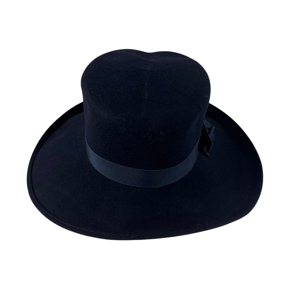 Vintage 80s Atmosphere Collection Navy Blue Felt Wide Brim Hat