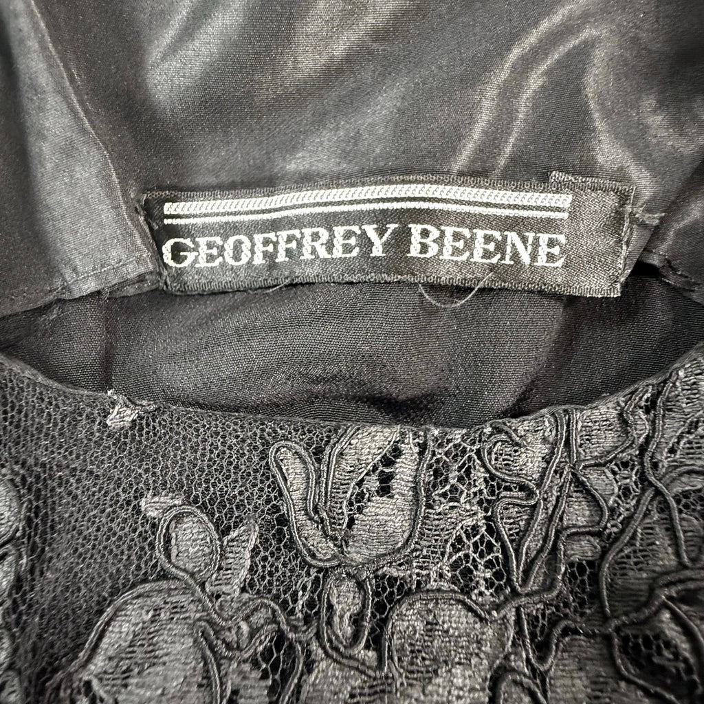 Vintage 90s Geoffrey Beene Women's Small Black Lace Cocktail Dress