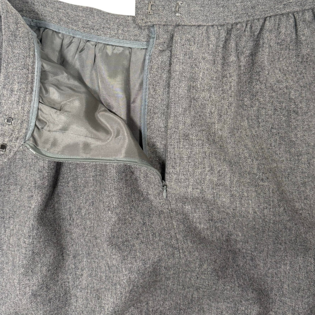 Vintage 80s Evan-Picone Wool Gray Skirt Suit Set USA Made Women's 14