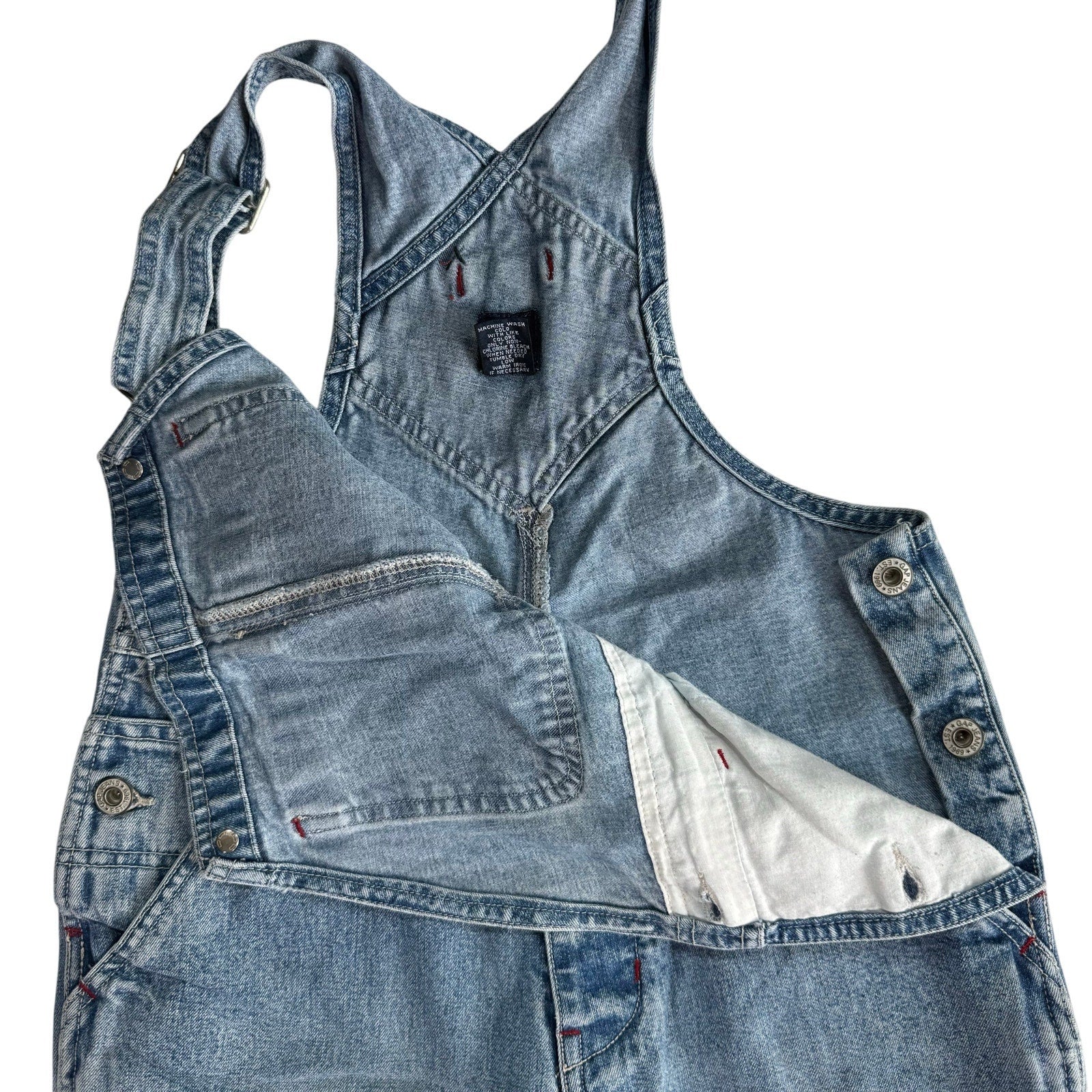 Vintage 90s GAP Girls Medium Denim Overalls Wide Leg Adjustable Straps