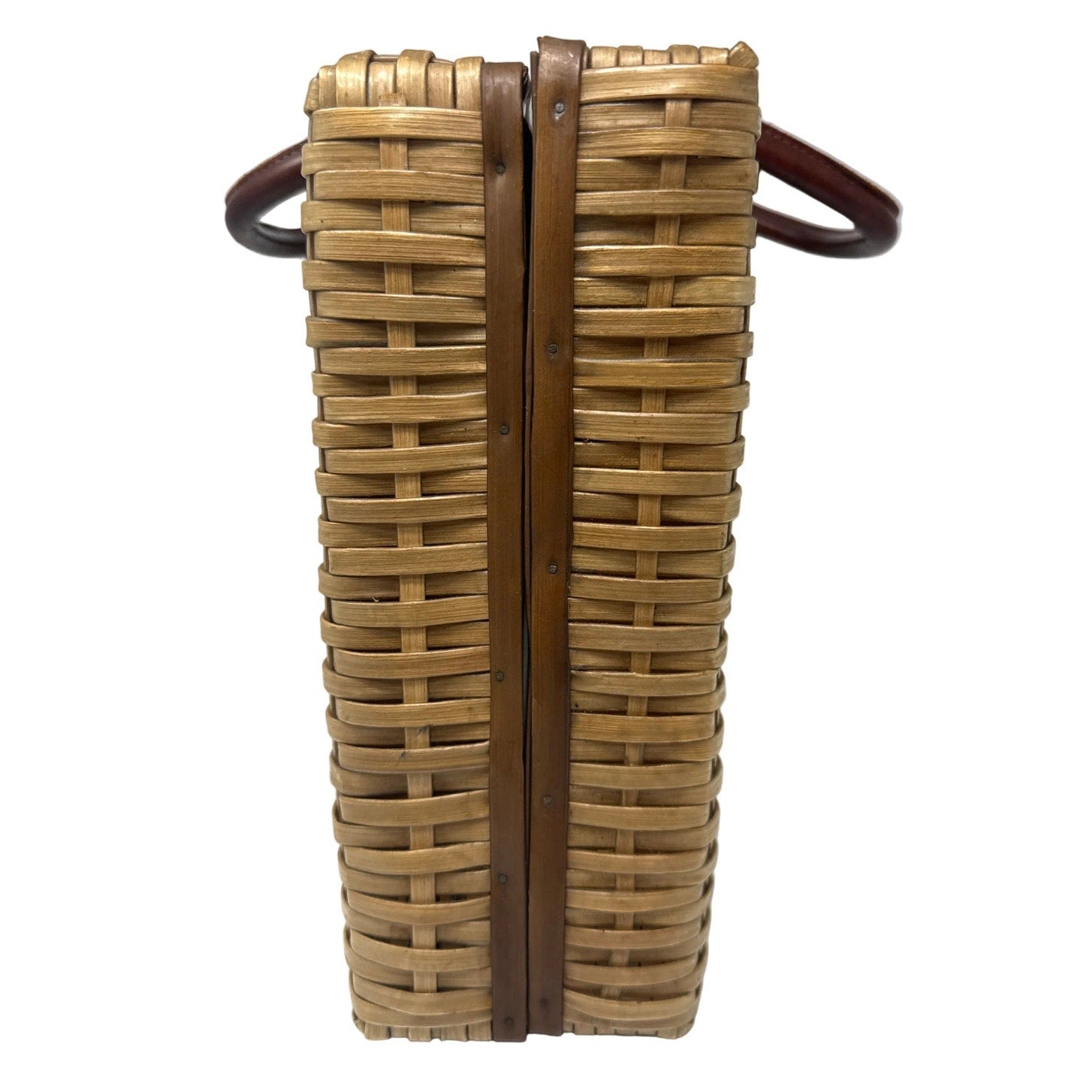 Vintage 80s Wicker Suitcase Purse Structured Basket Handbag Hong Kong