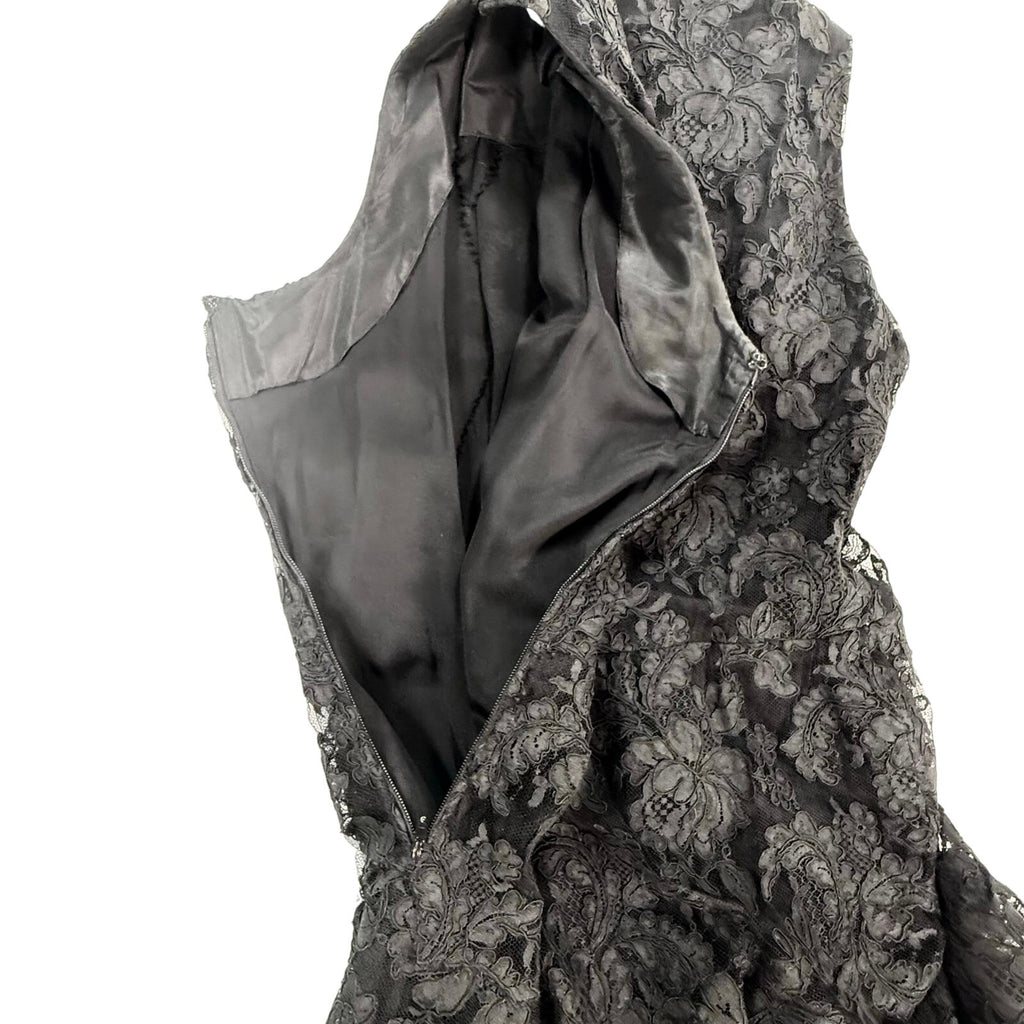 Vintage 90s Geoffrey Beene Women's Small Black Lace Cocktail Dress