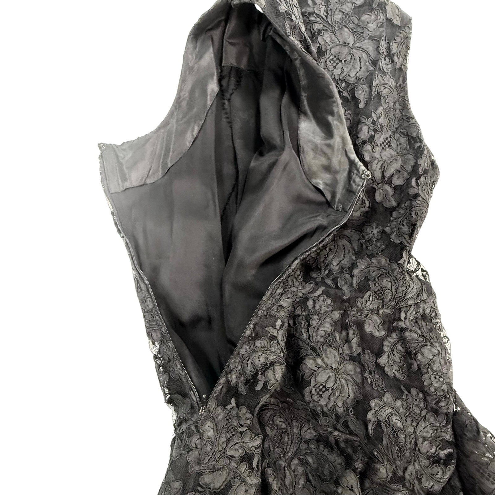 Vintage 90s Geoffrey Beene Women's Small Black Lace Cocktail Dress