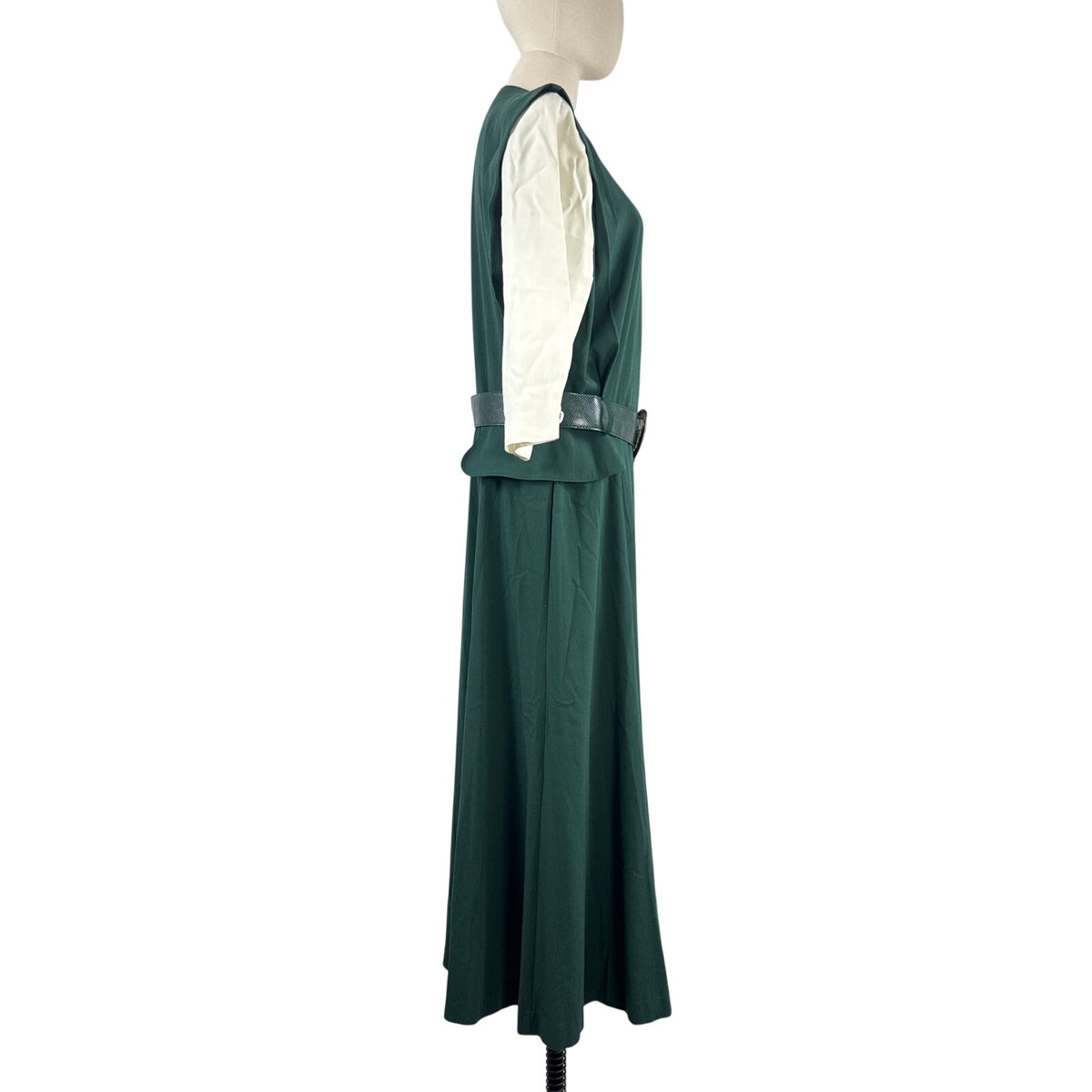 Vintage 80s R.J. Stevens Hunter Green Maxi Dress Size 16 Women's XL USA