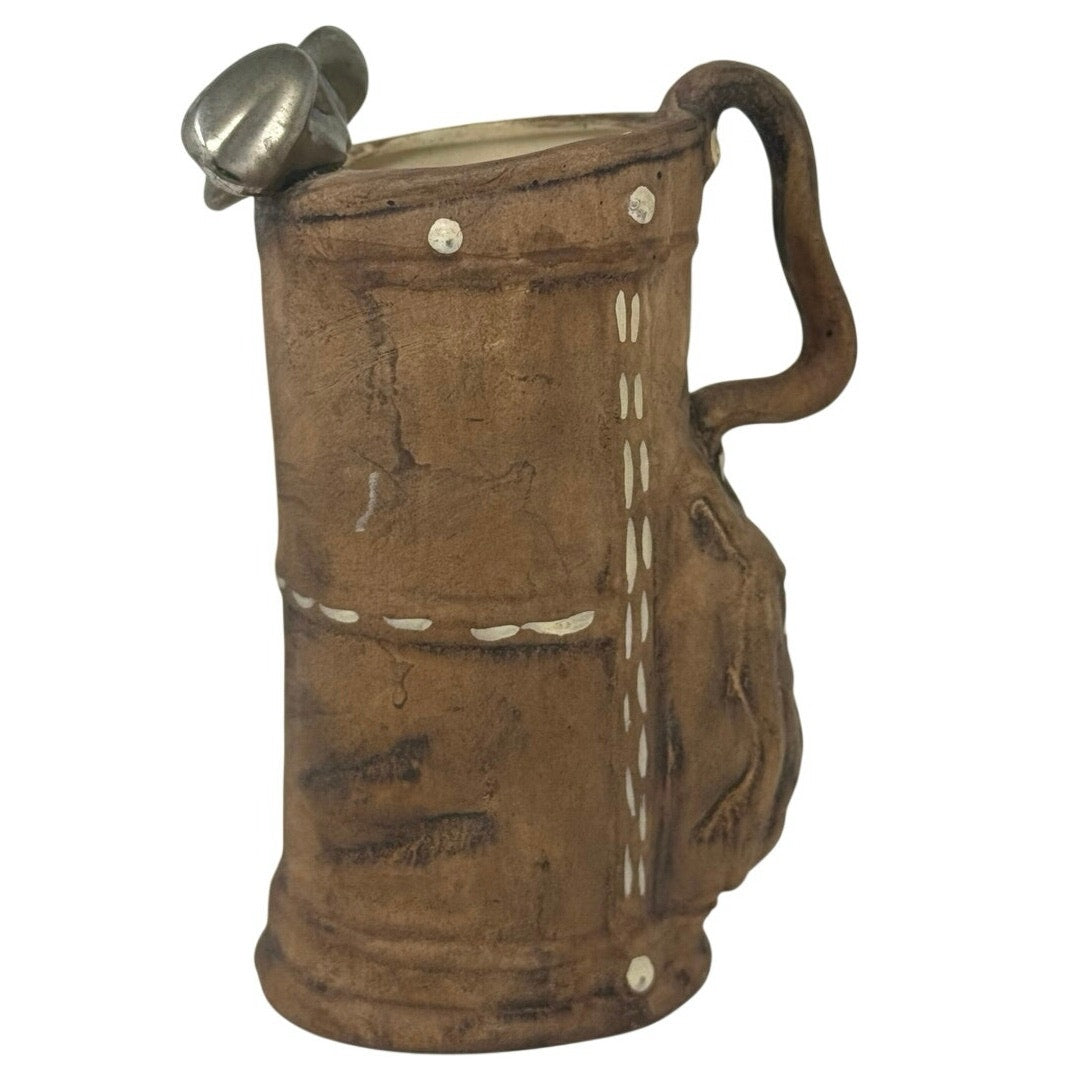 Vintage 60s Napco Japan Golf Bag Pencil Holder Ceramic Desk Organizer