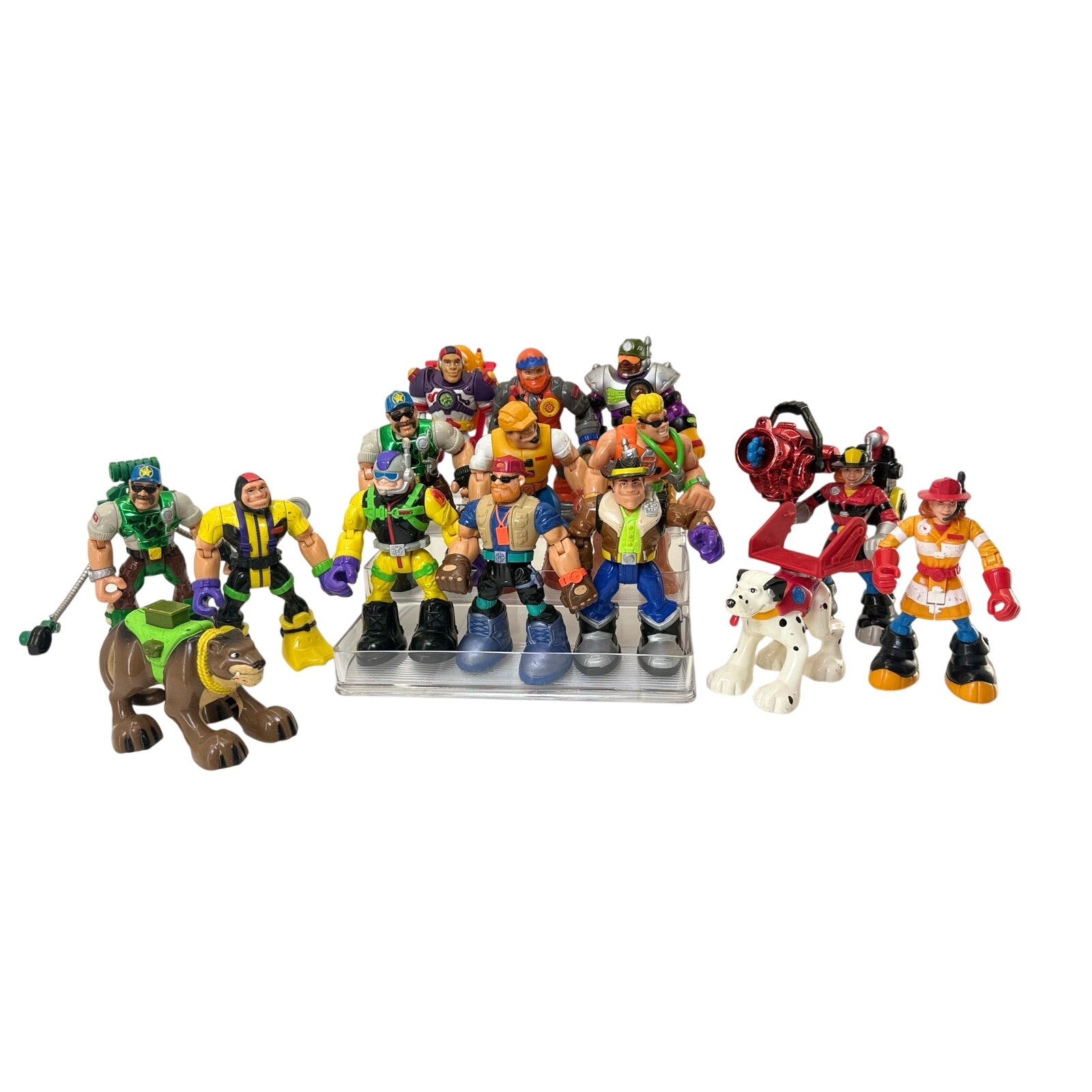 Vintage 90s Fisher Price Rescue Heroes Lot of 15 Action Figures 1997-2002