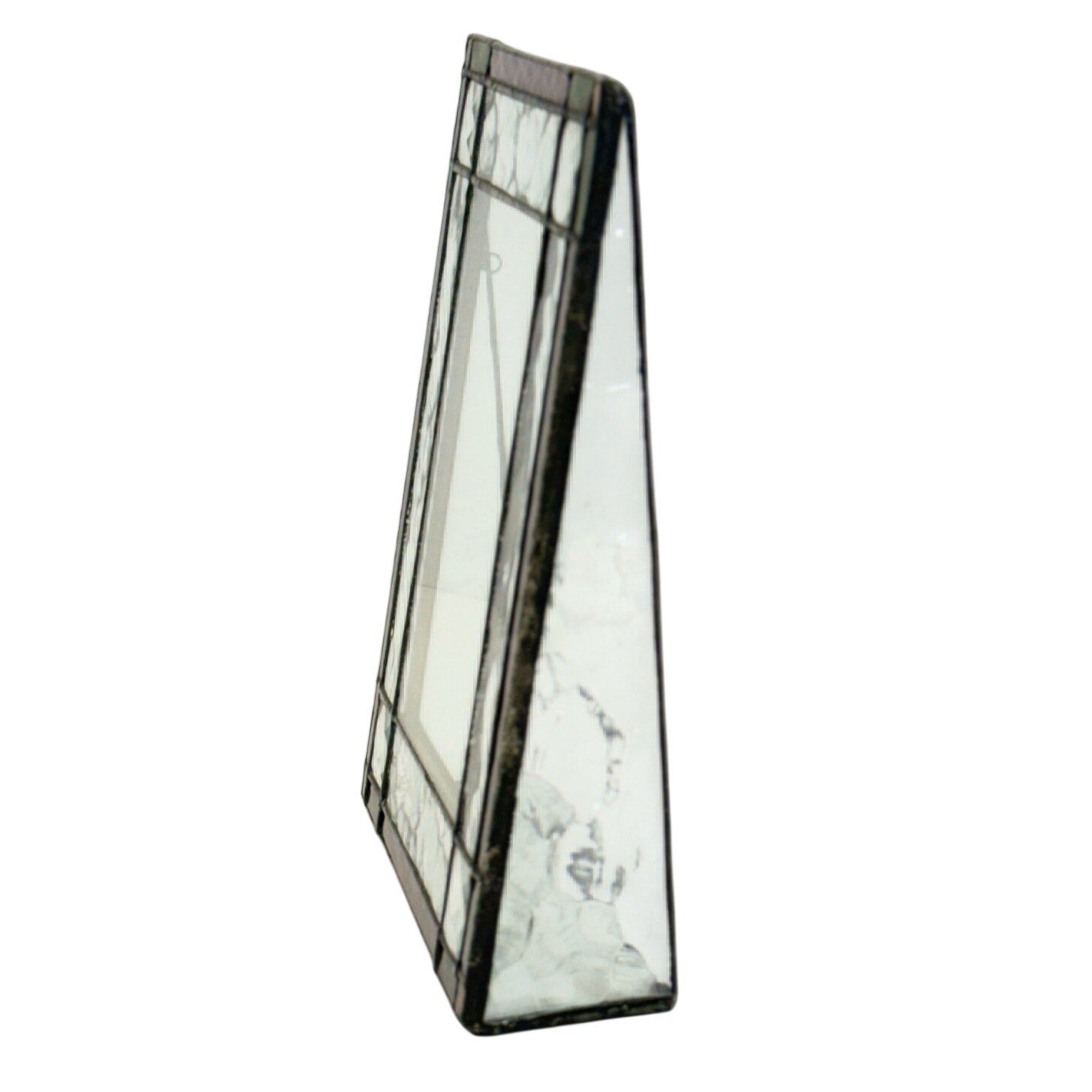Vintage 80s Stained Glass Photo Frame 4x6 Purple Green Desk Picture Frame
