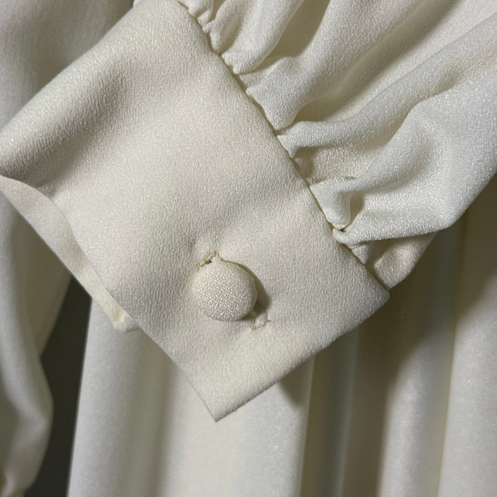 Vintage 70s Women's XS Maxi Dress Rosette Vogue Americana Cream Belted