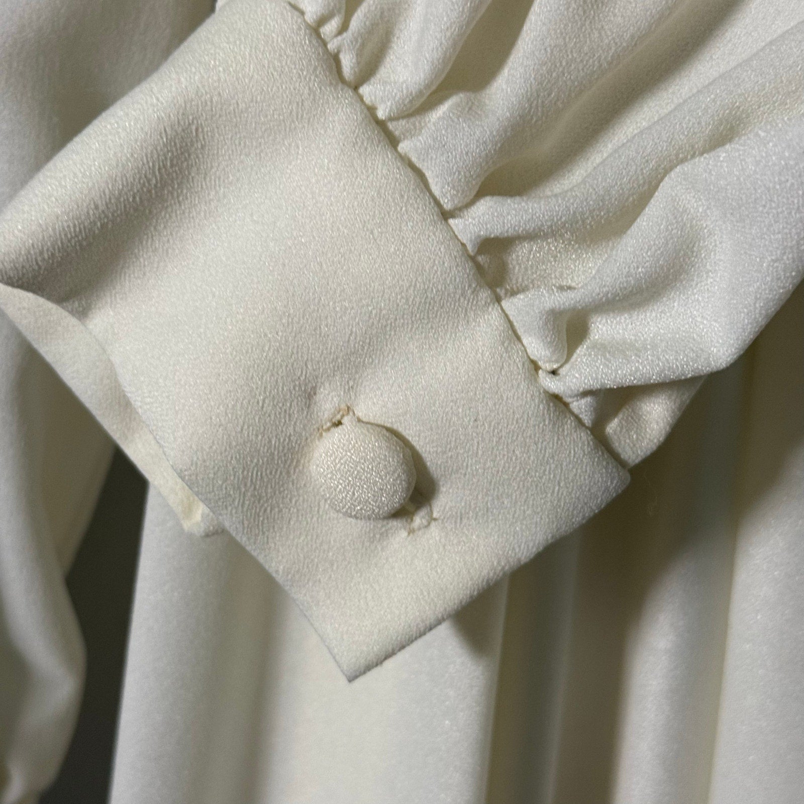 Vintage 70s Women's XS Maxi Dress Rosette Vogue Americana Cream Belted