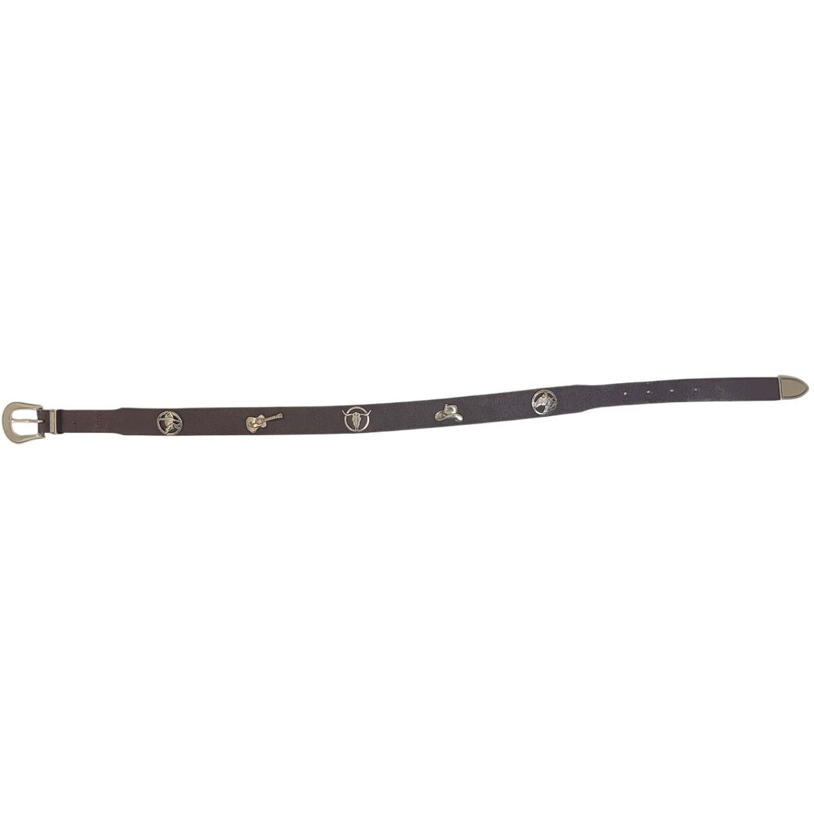 Levi's Western Leather Belt Small Brown Interchangeable Buckle Made in USA