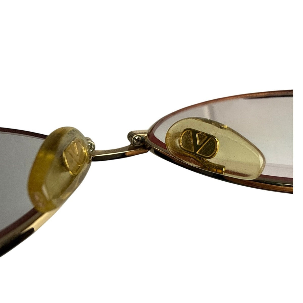 Vintage 90s Valentino Garavani Gold Tortoise Oval Sunglasses 58-14
