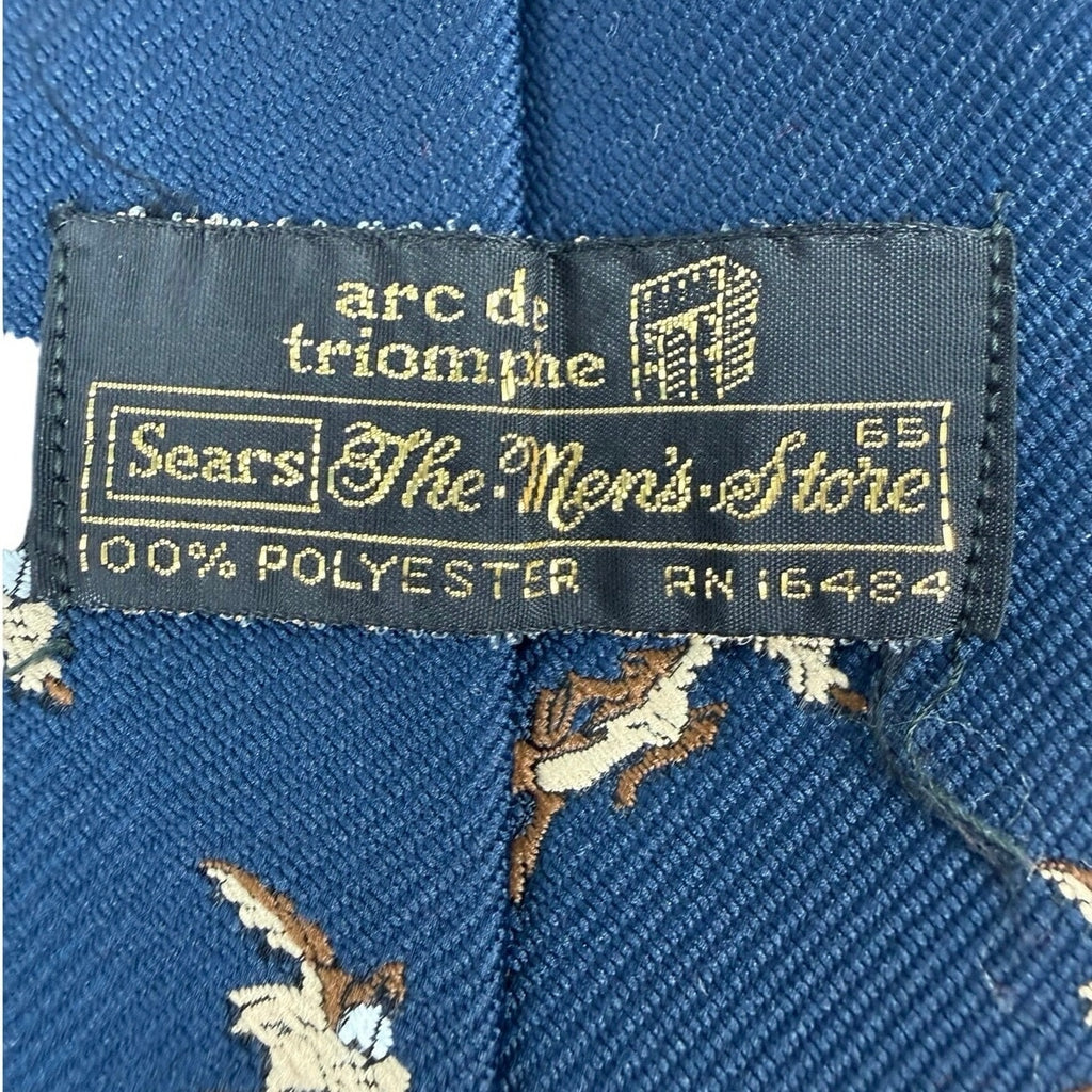 Vintage 90s Sears Looney Tunes Wile E Coyote Navy Blue Necktie