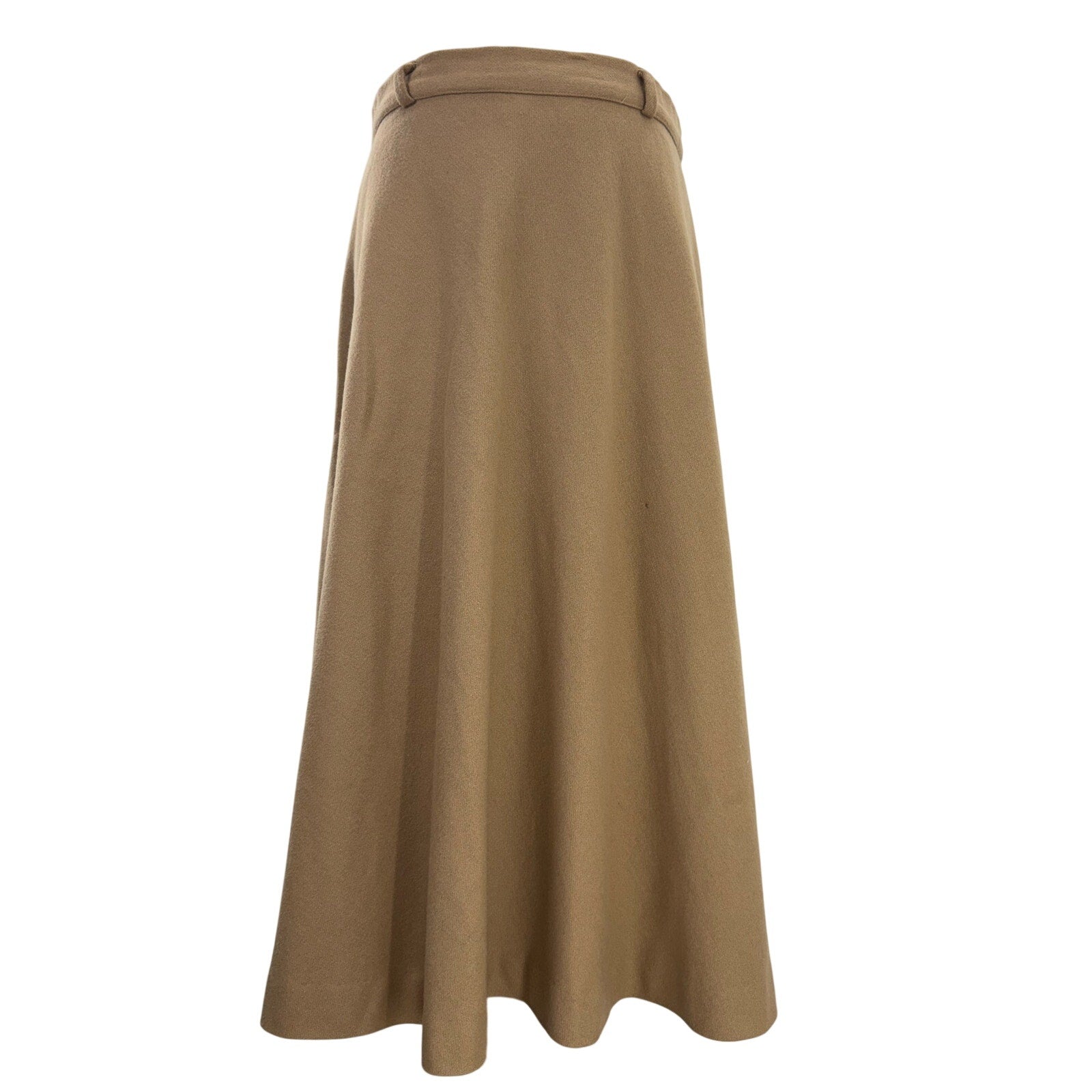 Vintage 90s Evan-Picone Tan Wool A-Line Midi Skirt Women's 26 Waist Fully Lined