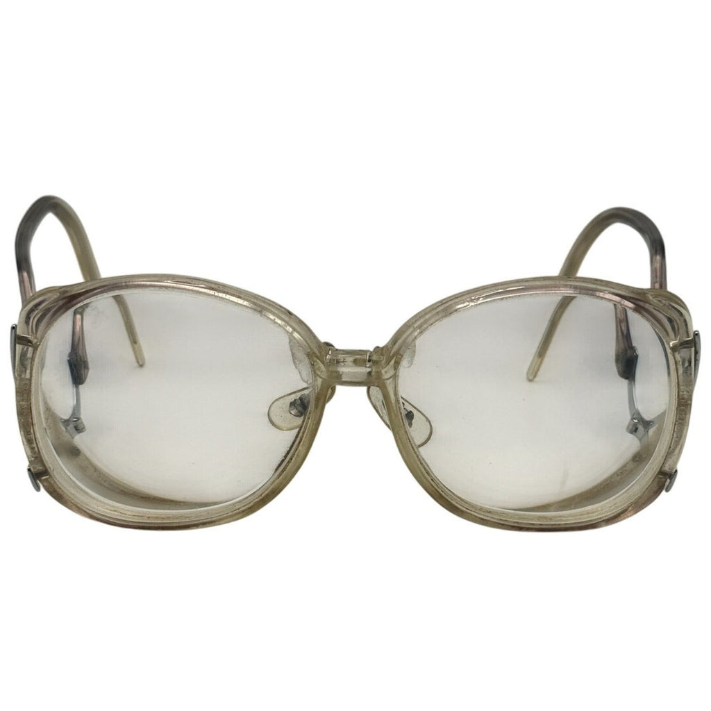 Vintage Oversized Clear Eyeglass Frames Gold Tone 54-16-140 USA